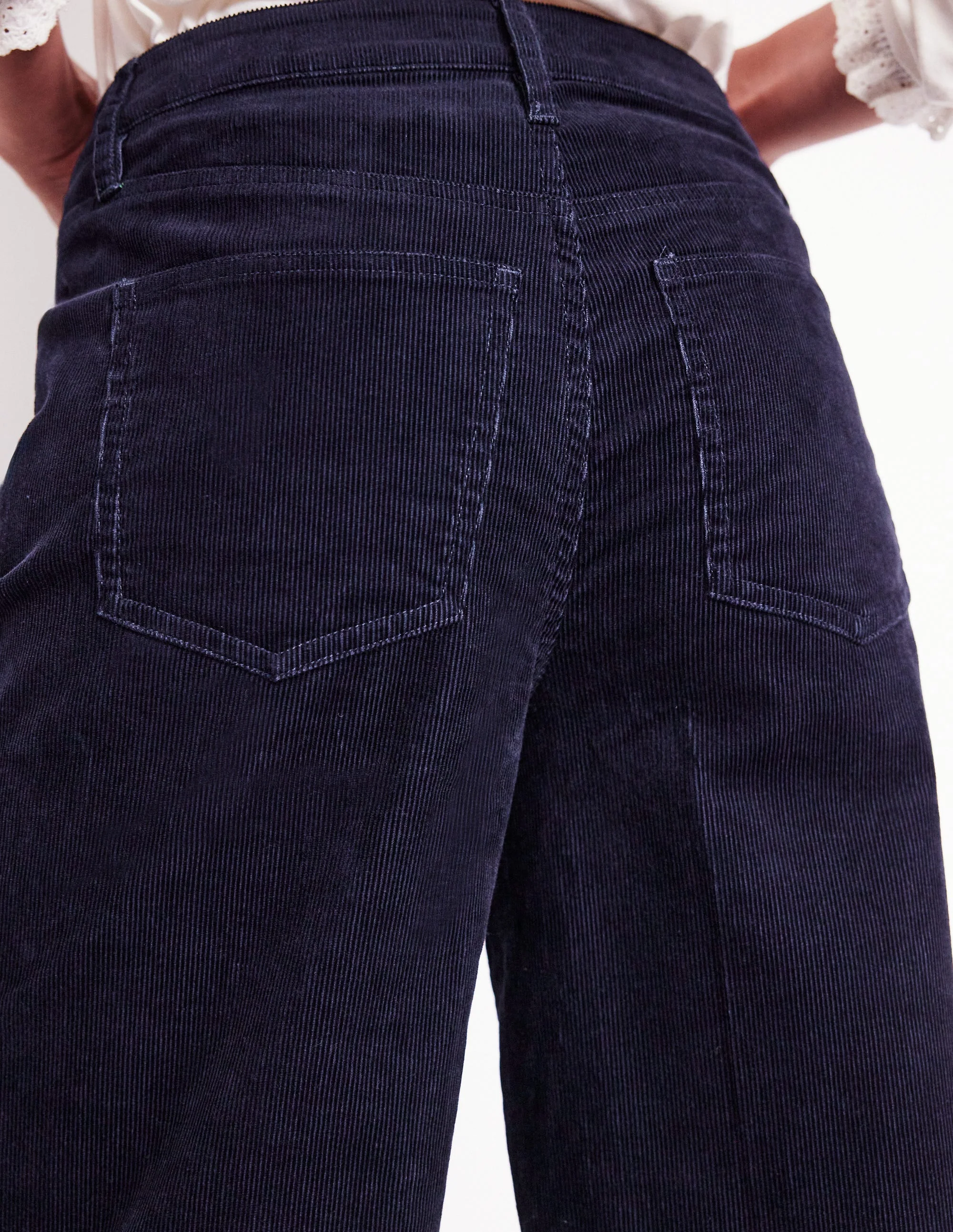 Verkürzte Cord-Jeans mit 5 Taschen-Aqua Marine Marl - Image 2
