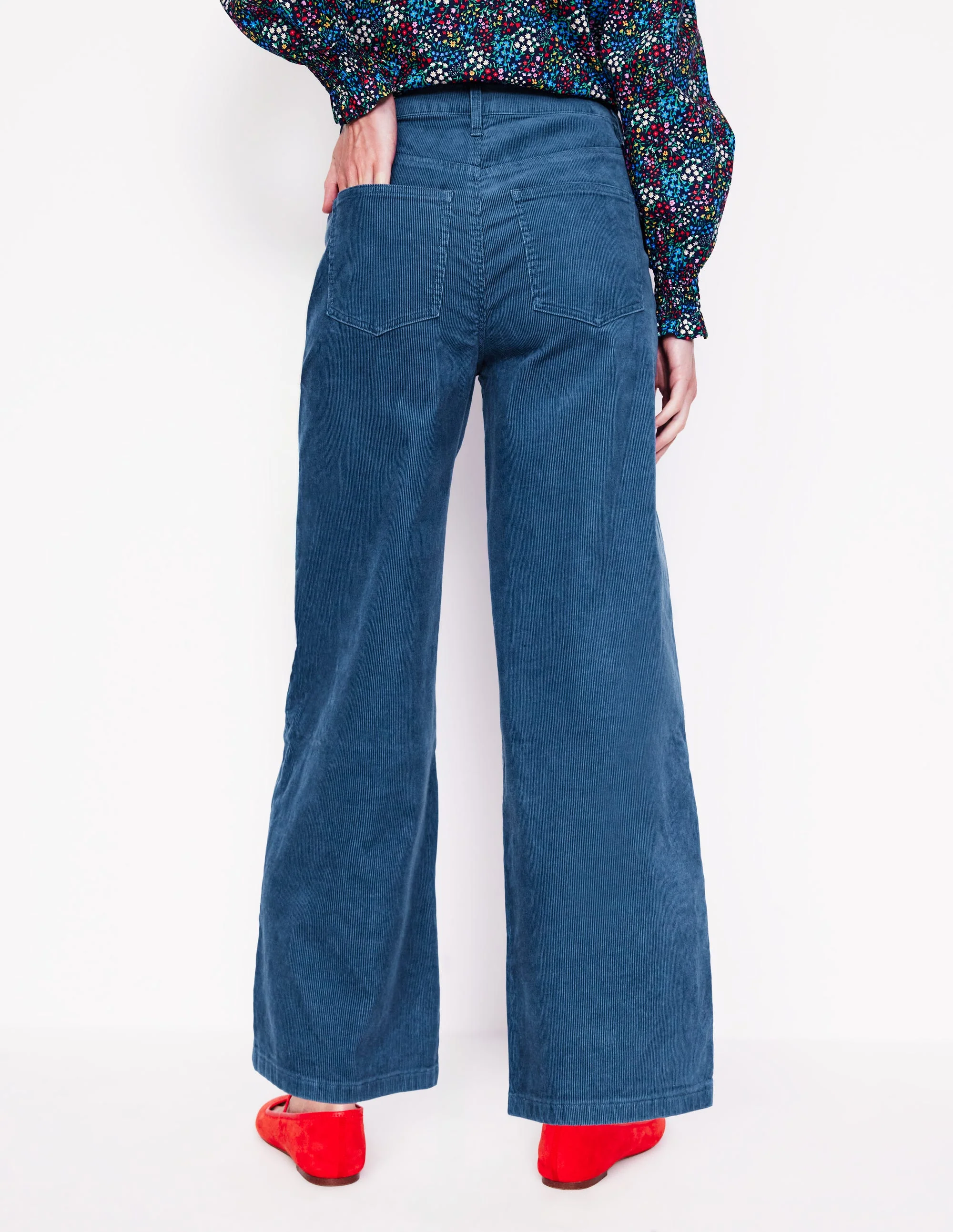 Verkürzte Cord-Jeans mit 5 Taschen-Denim-Blau - Image 3