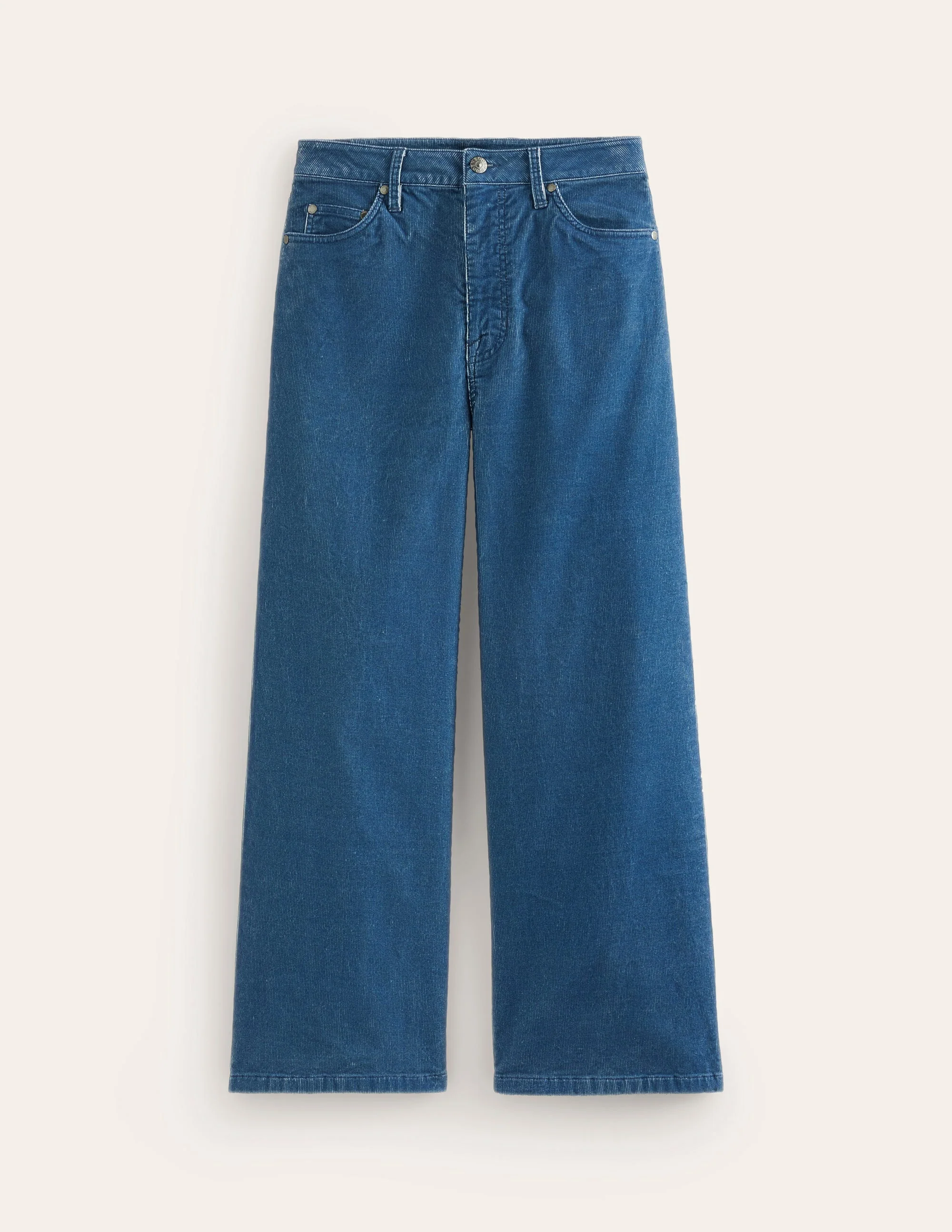 Verkürzte Cord-Jeans mit 5 Taschen-Denim-Blau - Image 5