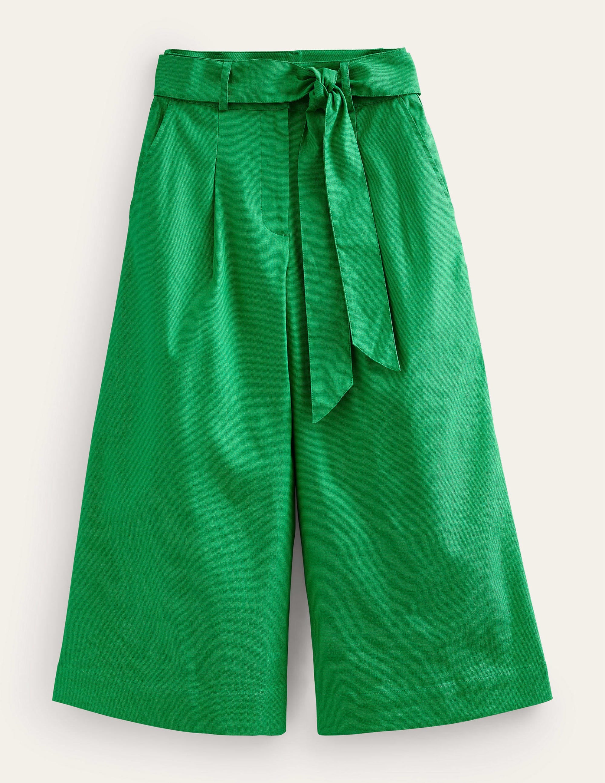 Verkürzte Hose mit weitem Bein-Smaragdgrün - Image 5