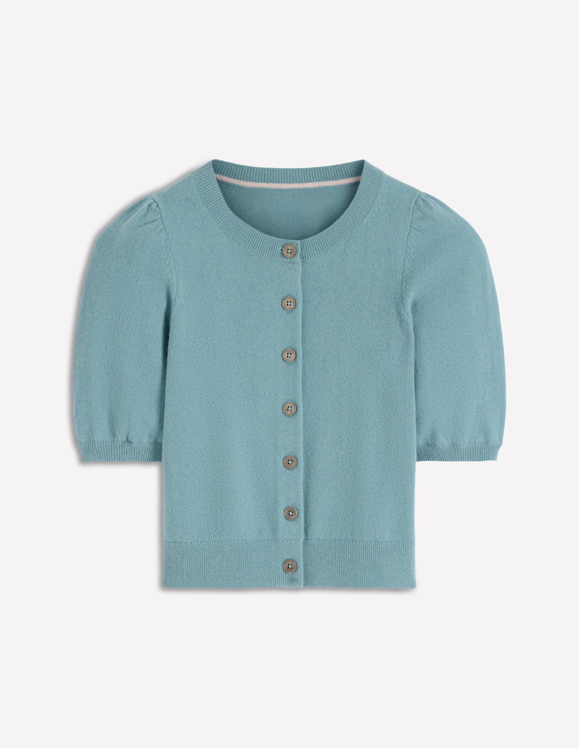 Verkürzte Kaschmir-Strickjacke-Nebelblau - Image 6