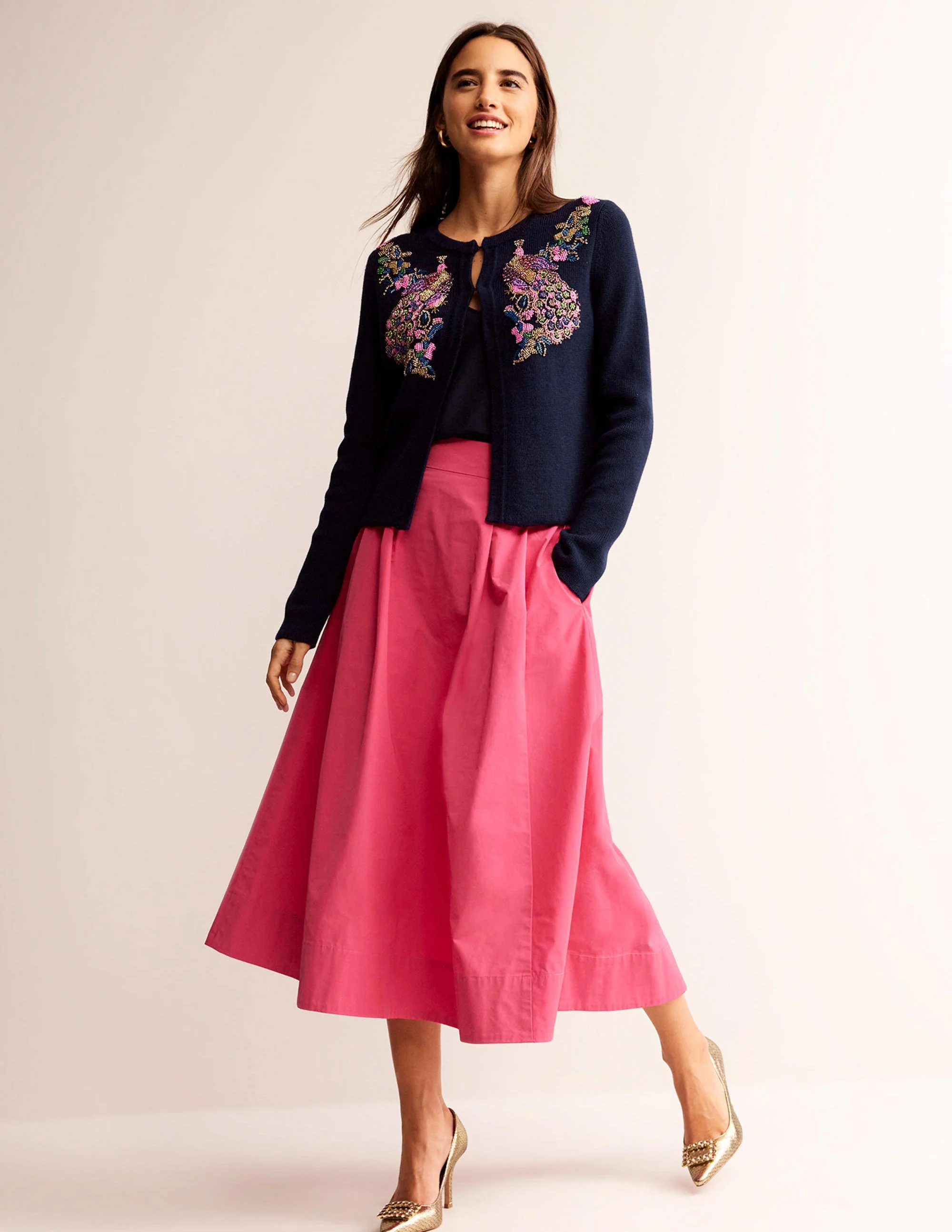 Verzierte Jacke aus Strick-Marineblau - Image 4