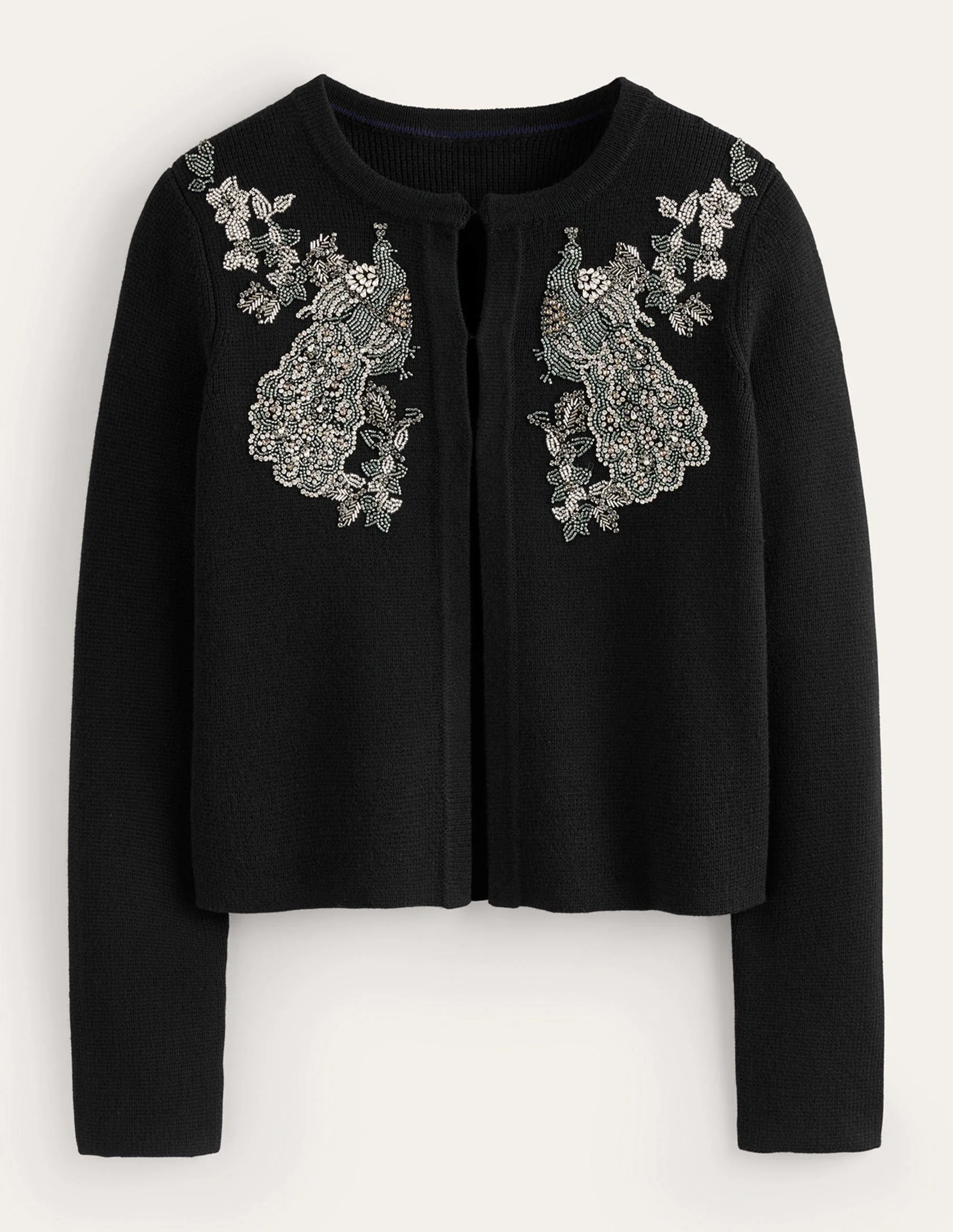 Verzierte Jacke aus Strick-Schwarz - Image 6