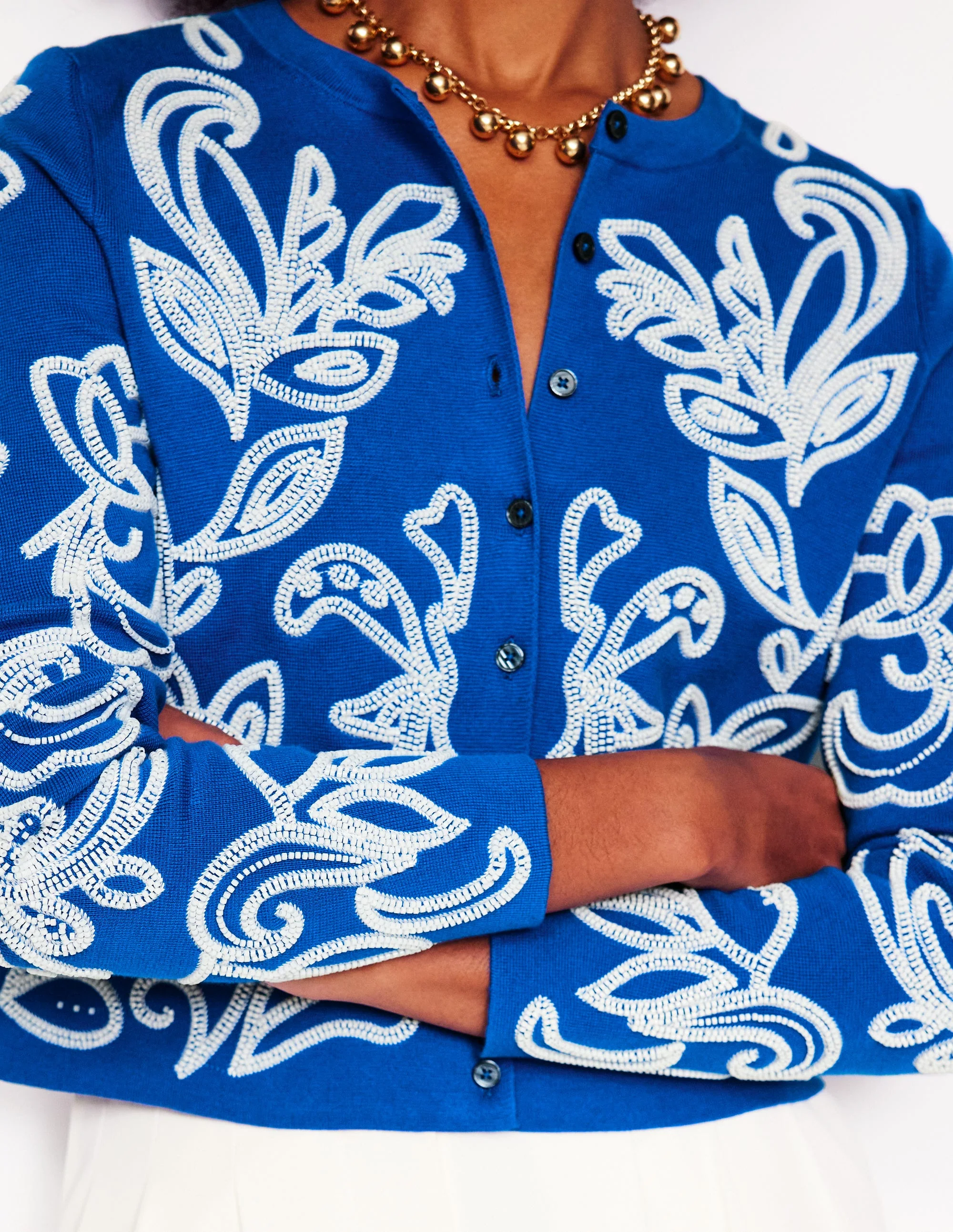 Verzierter Cardigan-Galerie-Blau - Image 3