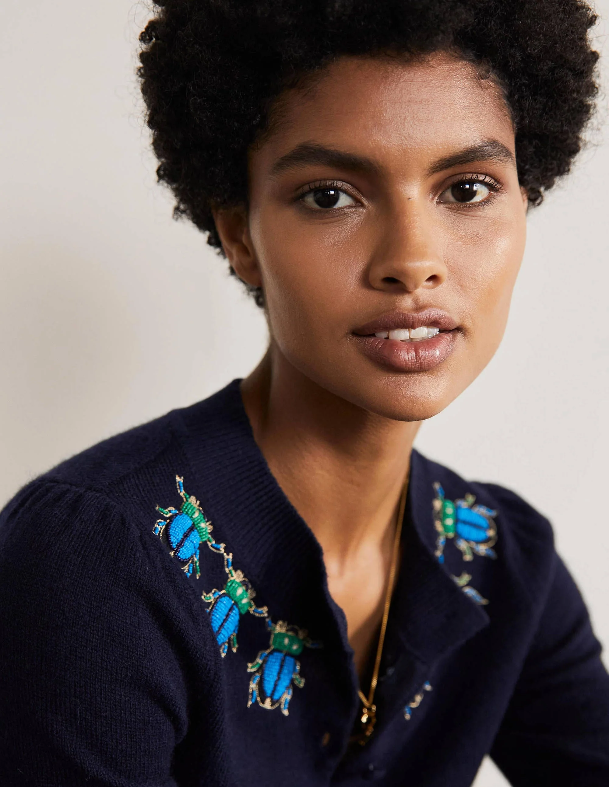 Verzierter Cardigan-Marineblau - Image 2