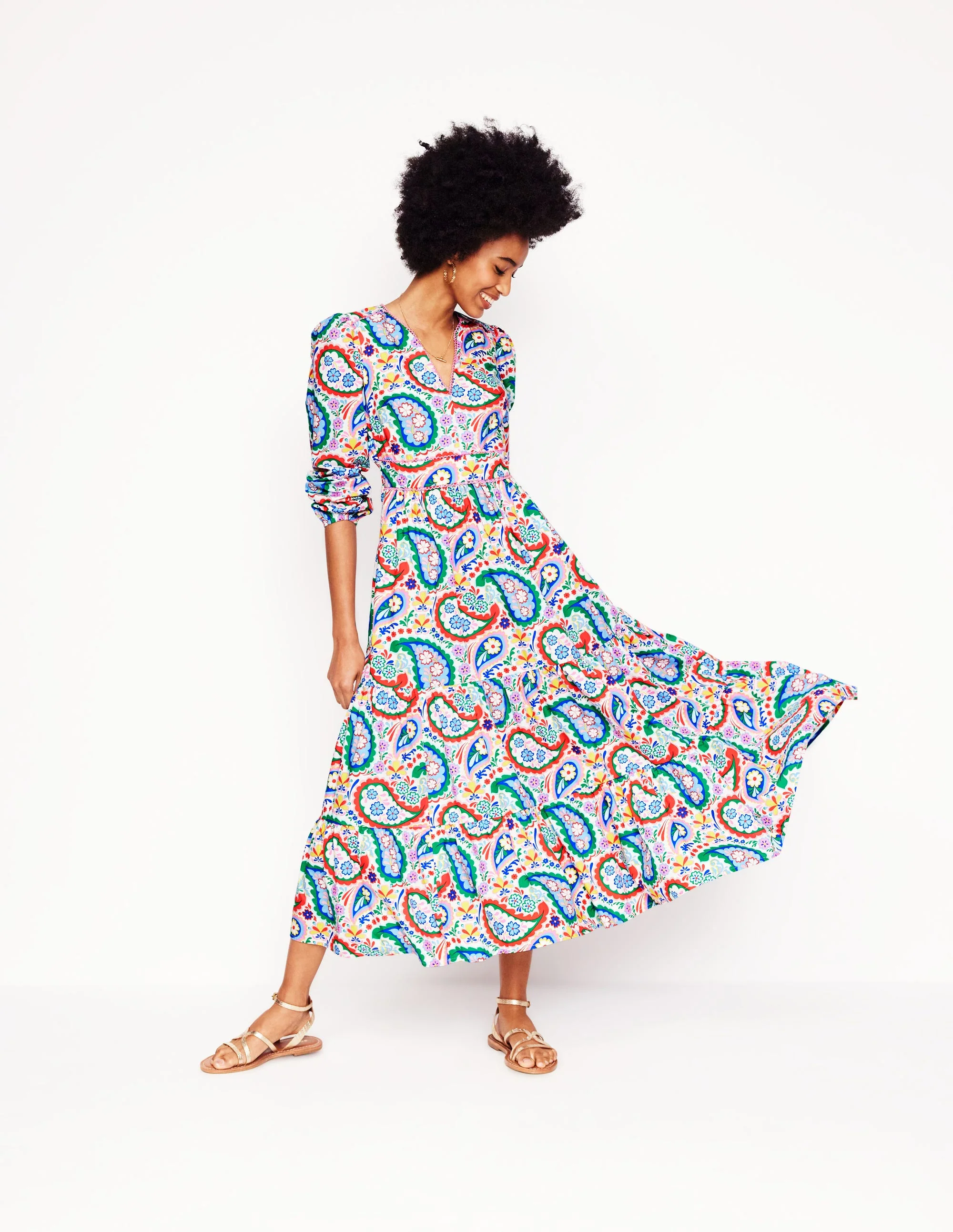 Violet Midikleid-Bunt, Wiesen-Paisley - Image 3