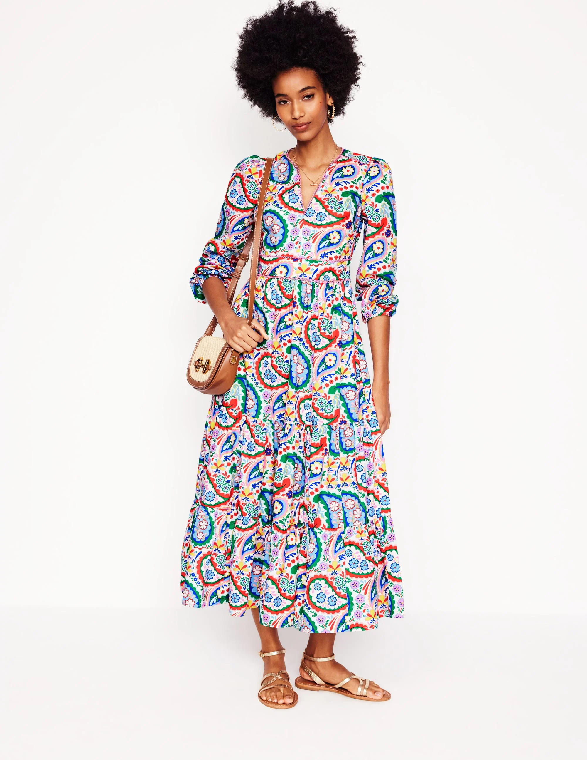 Violet Midikleid-Bunt, Wiesen-Paisley - Image 7
