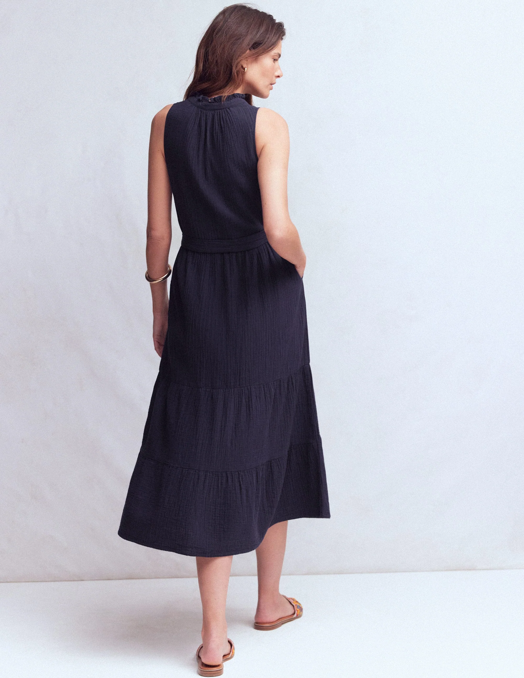 Viv Doppeltuch-Maxikleid-Marineblau - Image 3