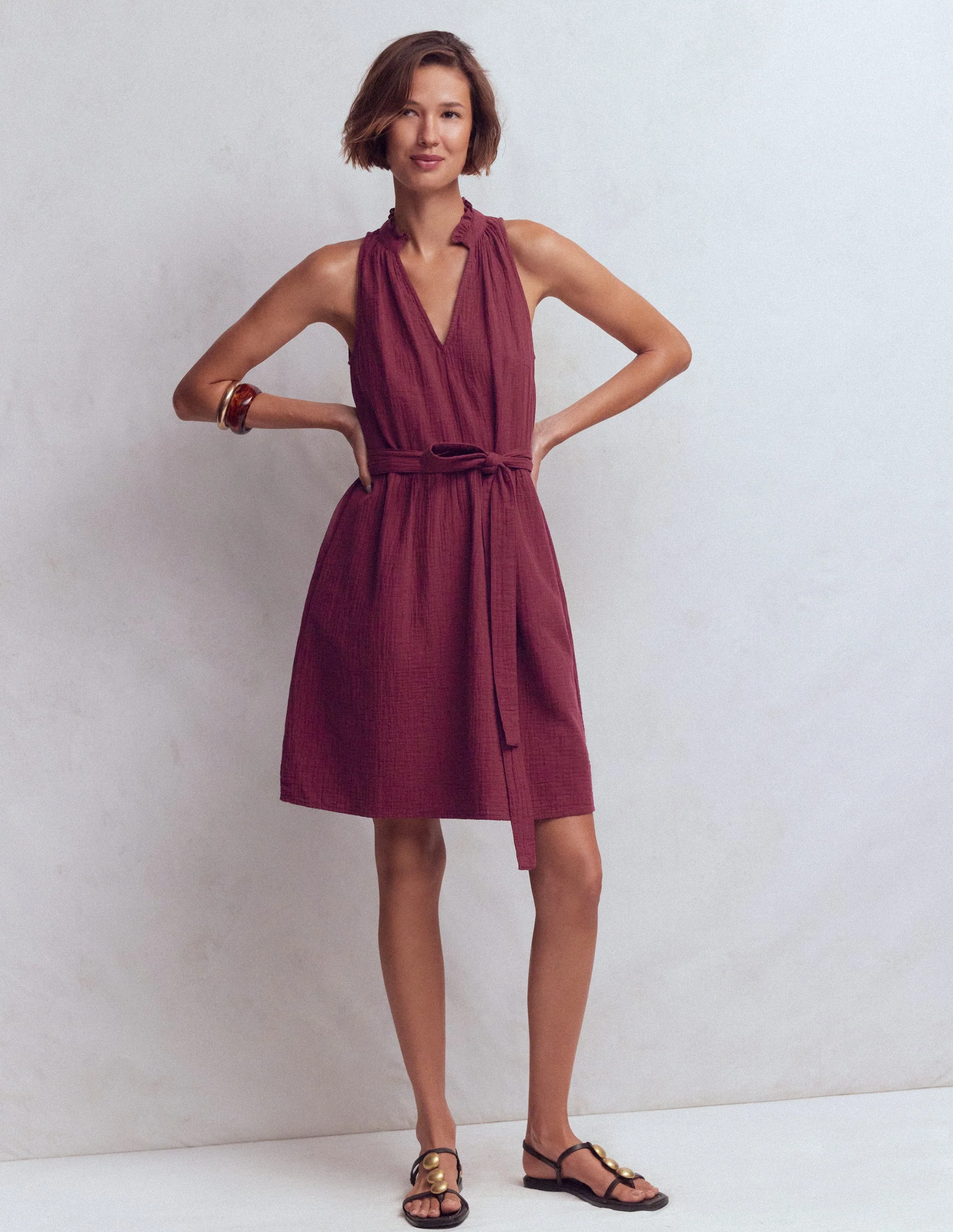Viv Kurzes Doppeltuch-Kleid-Dunkelviolett - Image 4