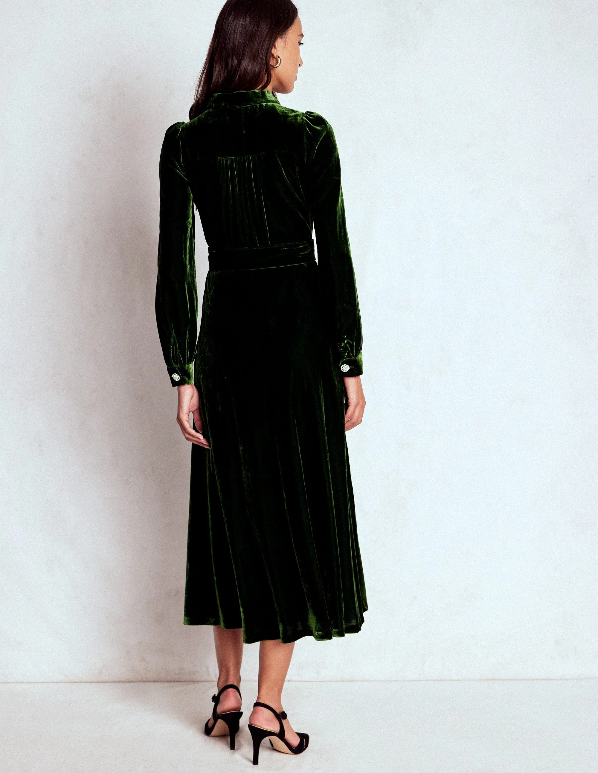 Vivienne Midikleid aus Samt-Grüne Fichte - Image 3