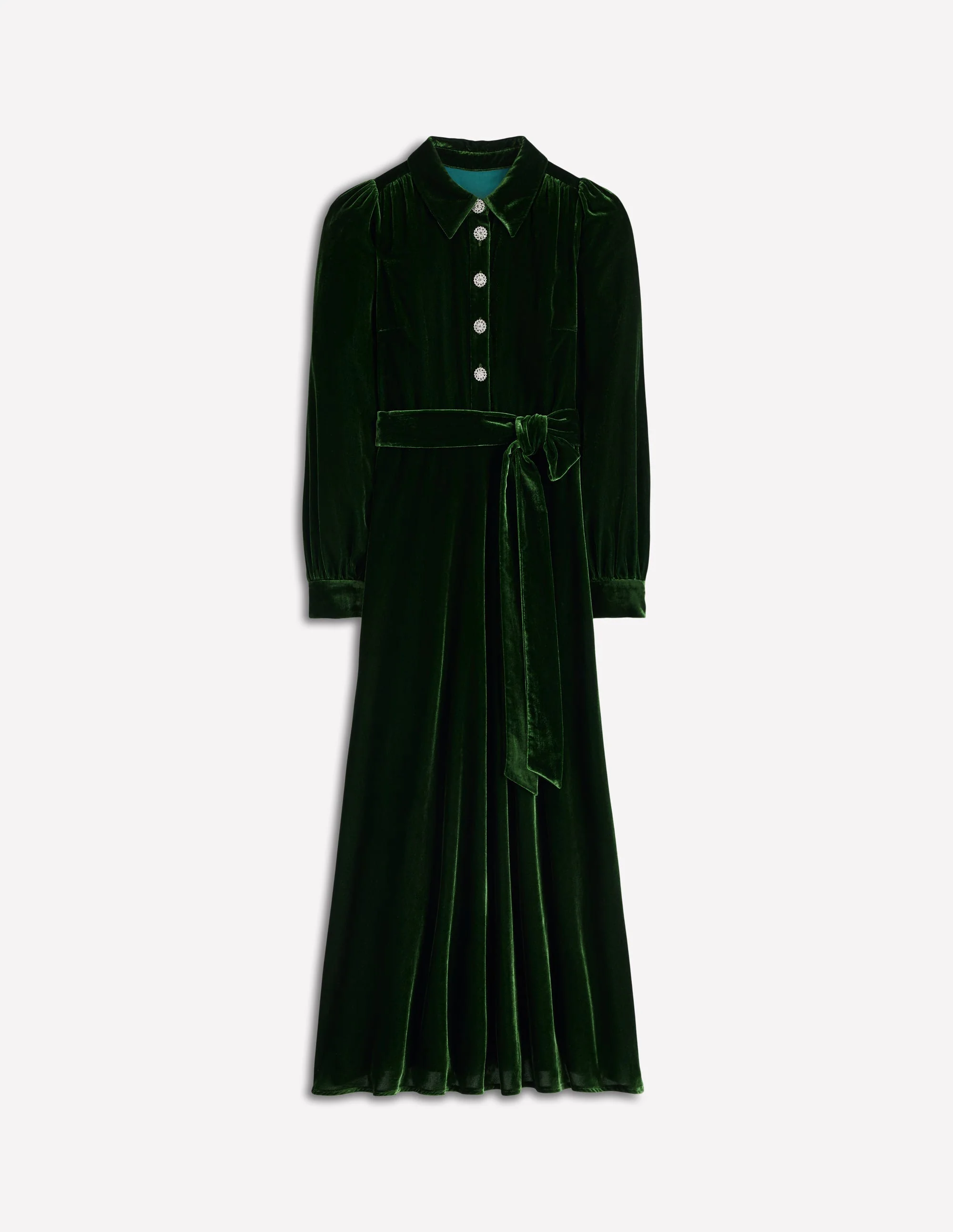 Vivienne Midikleid aus Samt-Grüne Fichte - Image 6
