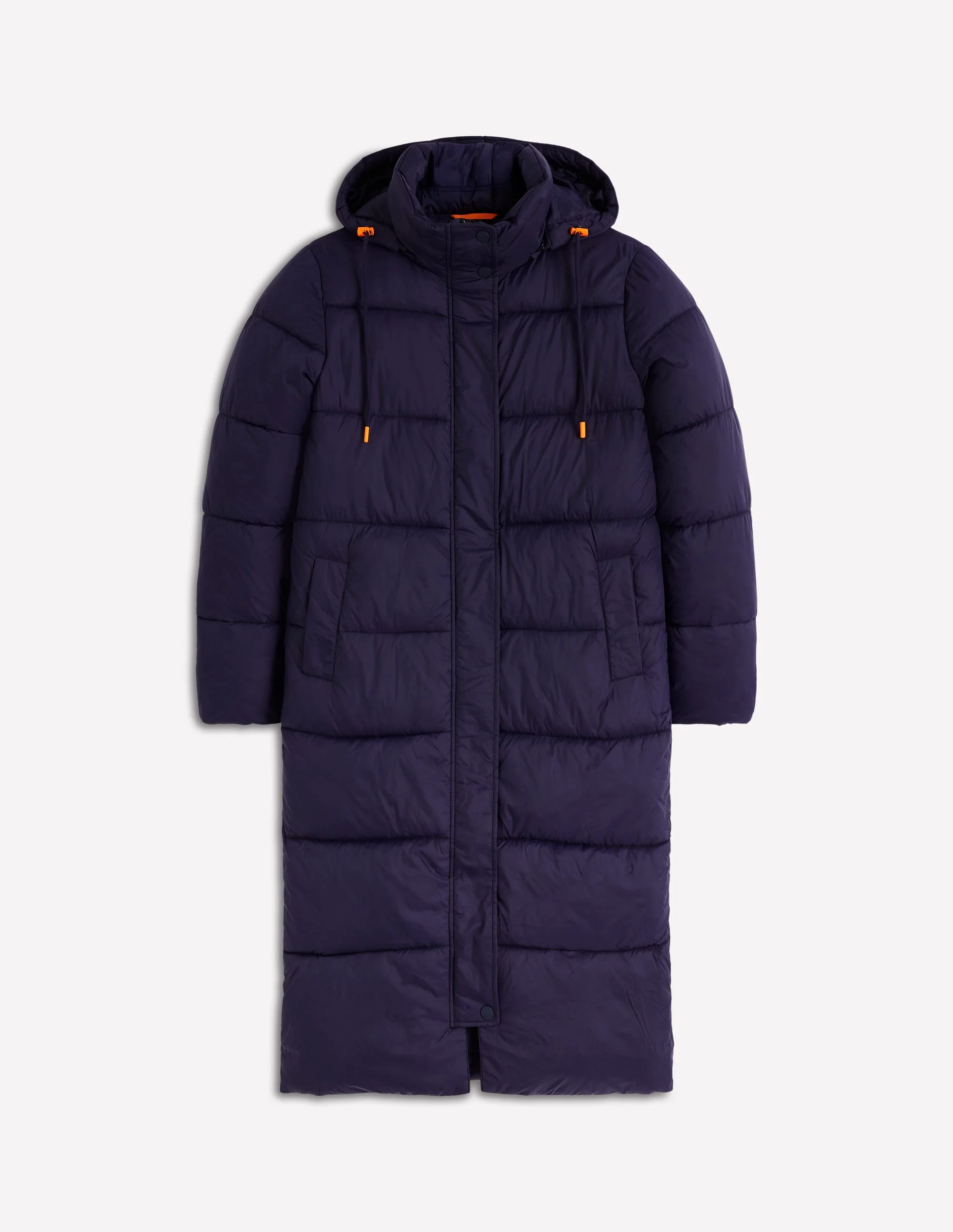 Wattierte Jacke in langer Form-Marineblau - Image 7