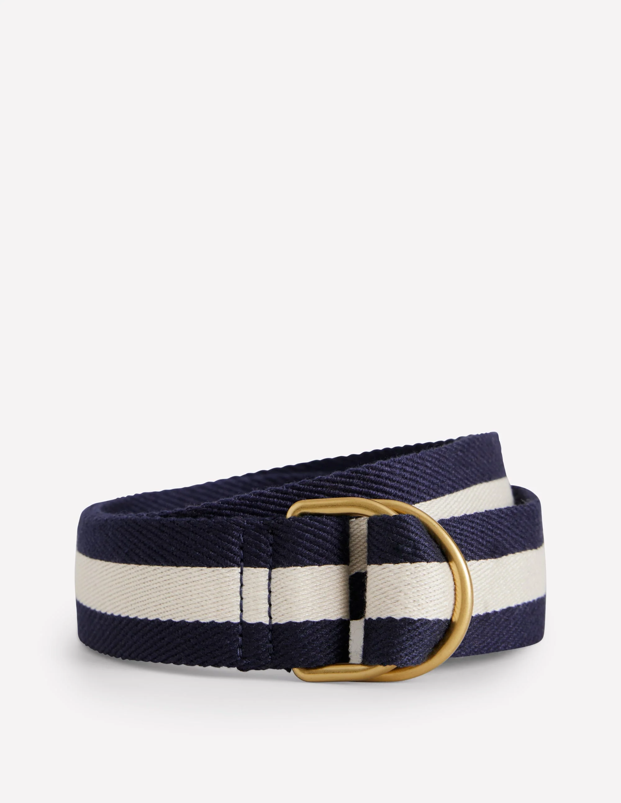 Webgürtel mit D-Ring-Arctic/Ivory Stripe