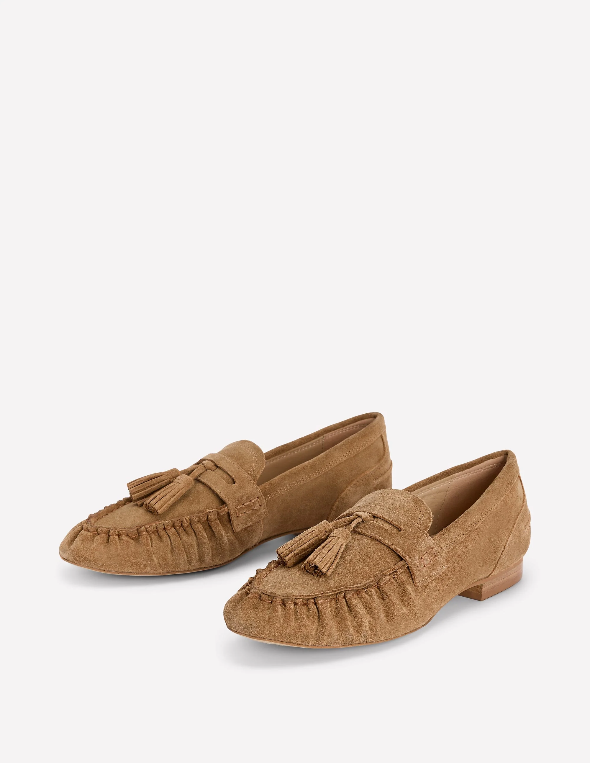 Weiche, geraffte Loafer-Karamellbraun - Image 4