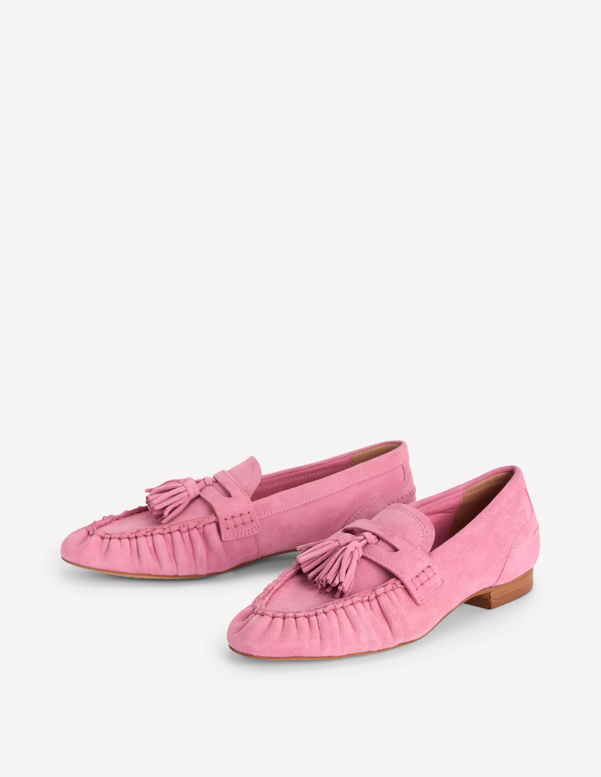 Weiche, geraffte Loafer-Rosa Parfait - Image 4