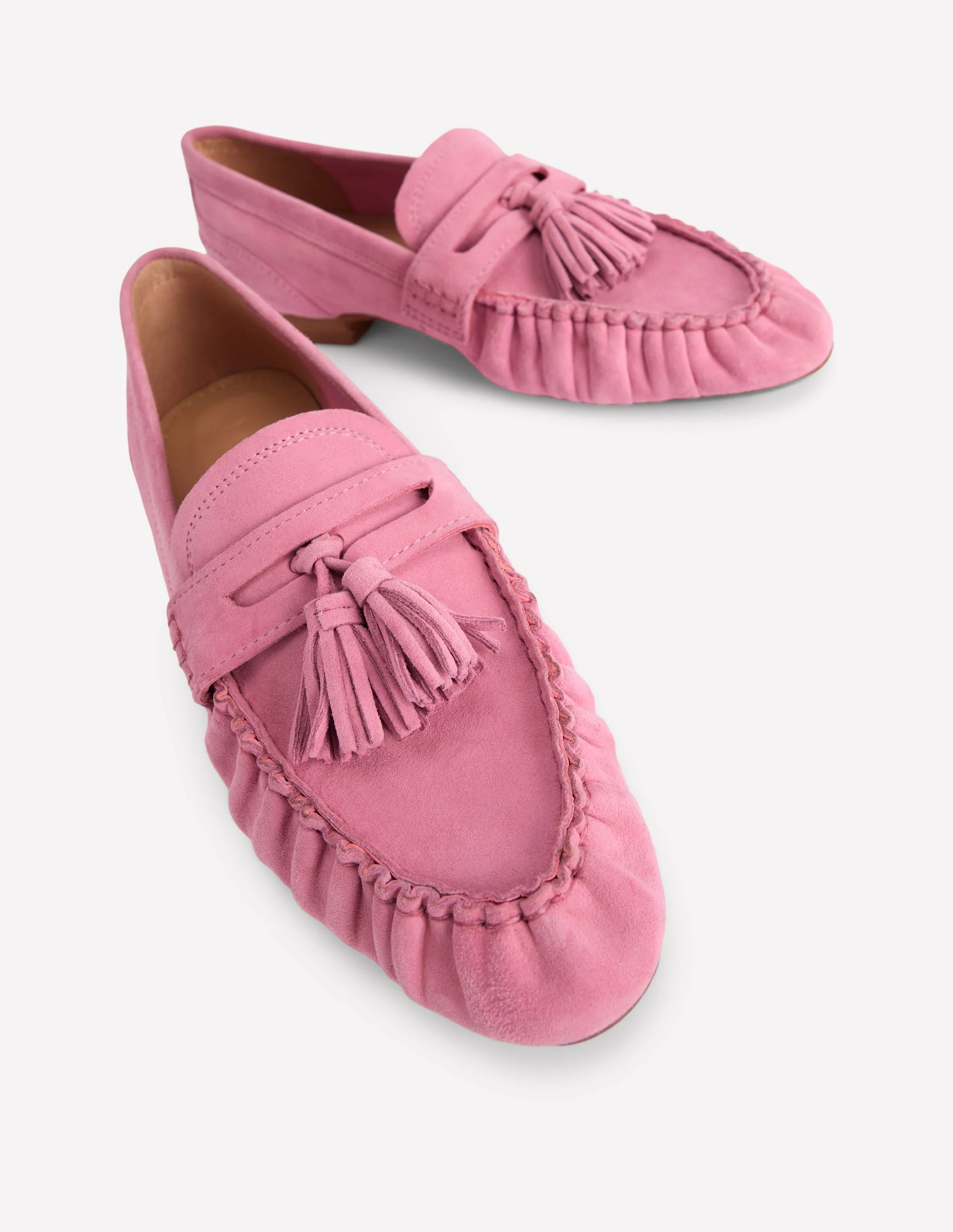Weiche, geraffte Loafer-Rosa Parfait - Image 5