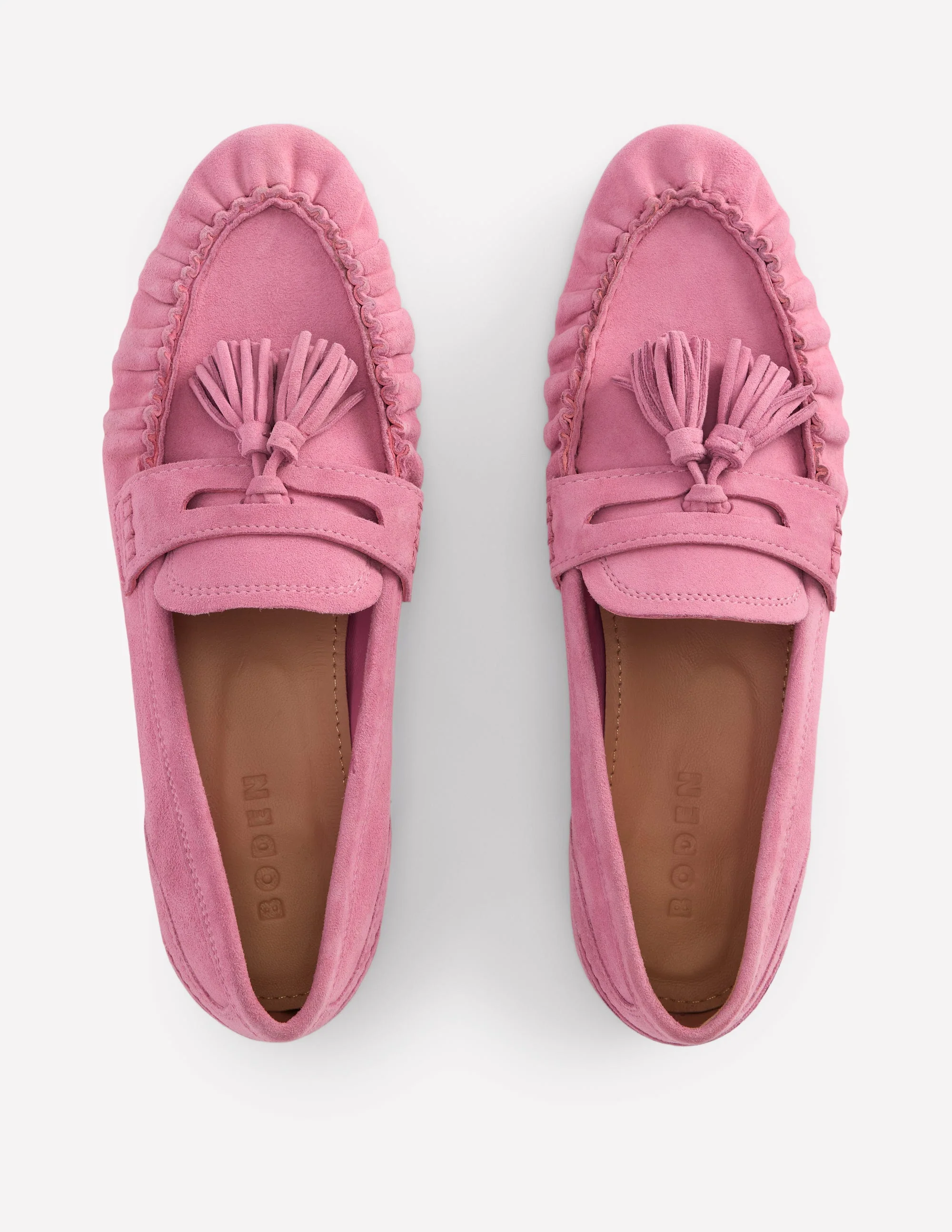 Weiche, geraffte Loafer-Rosa Parfait - Image 6