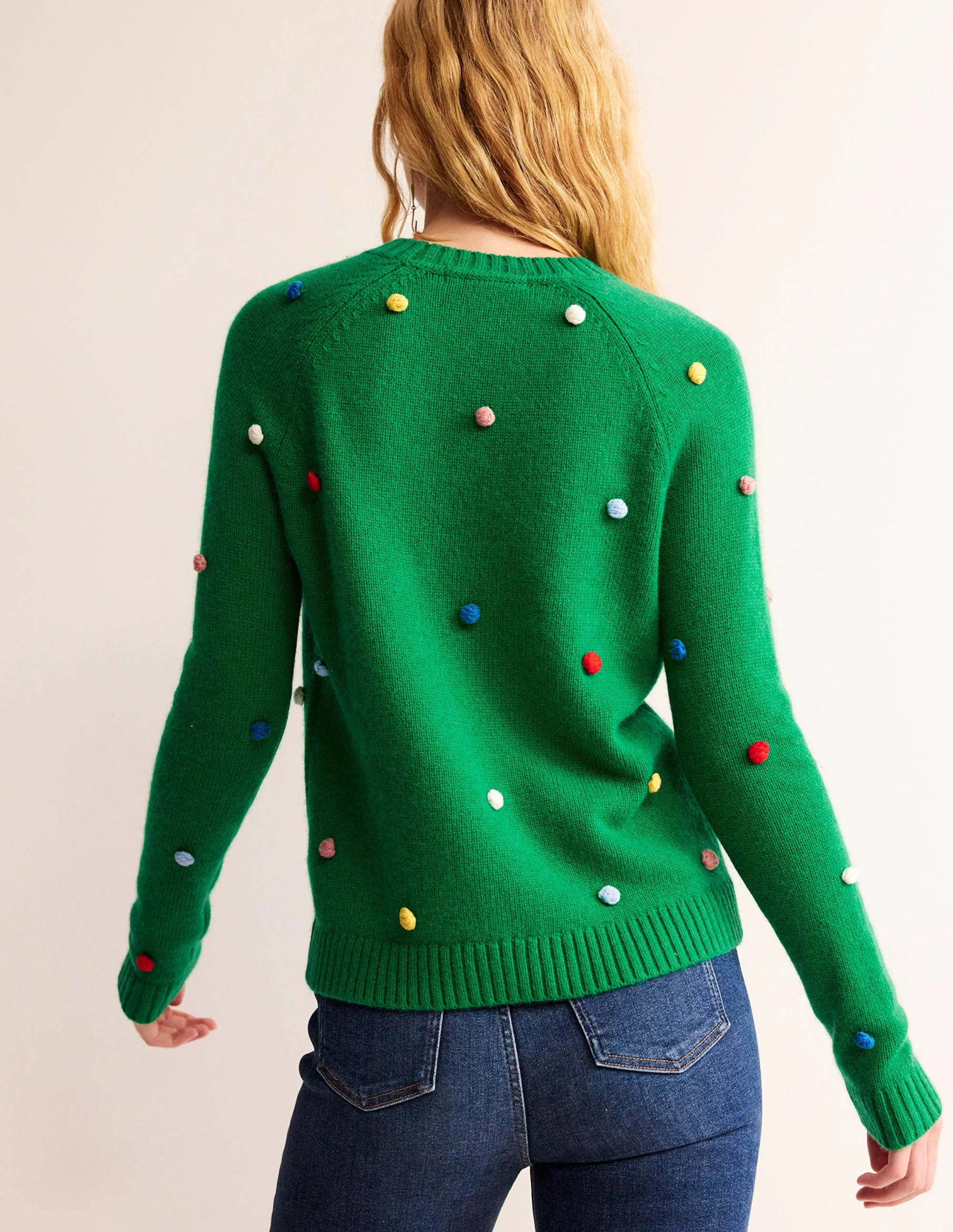 Weihnachtlicher Pompom-Pullover-Veridiangrün - Image 3