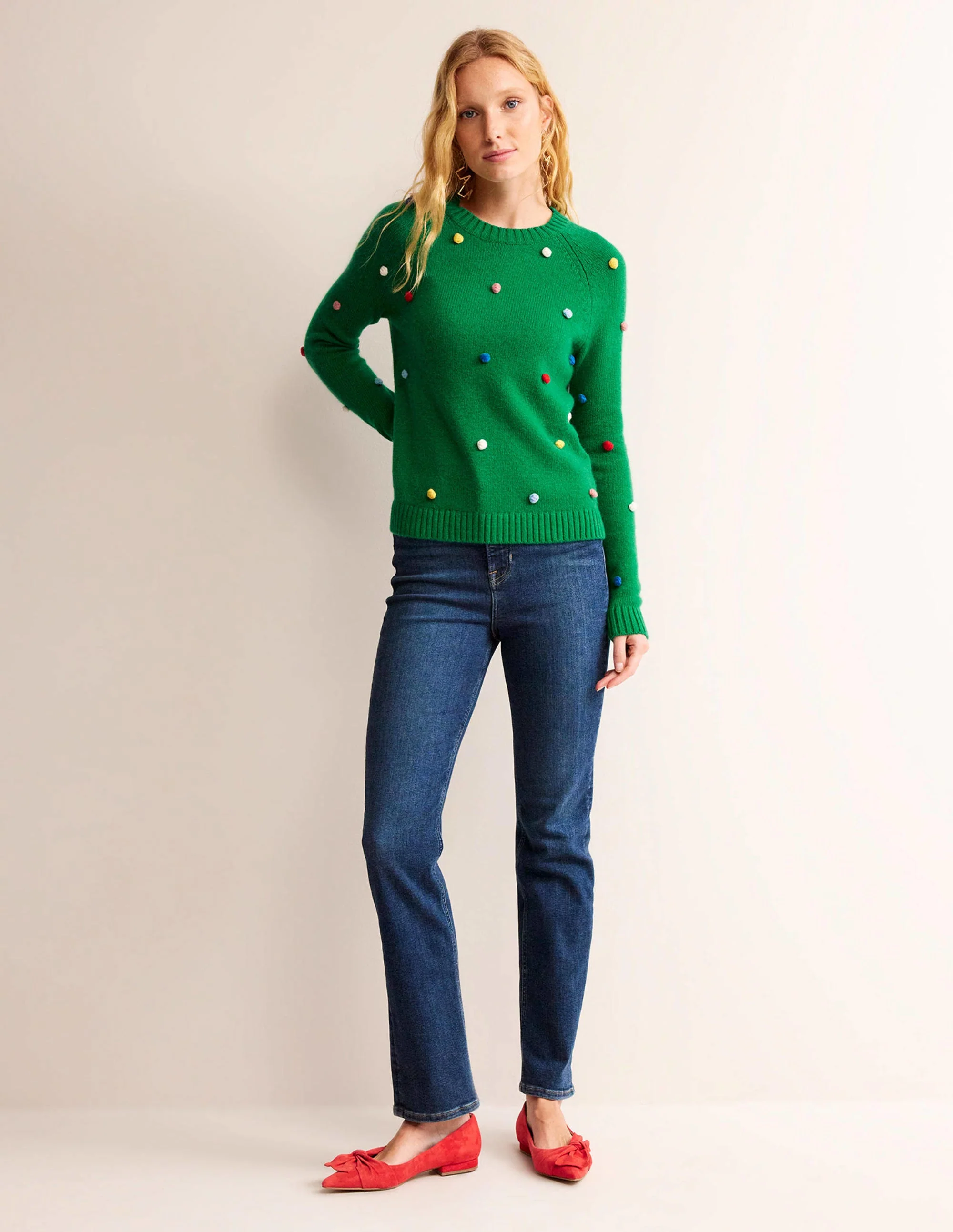 Weihnachtlicher Pompom-Pullover-Veridiangrün - Image 5