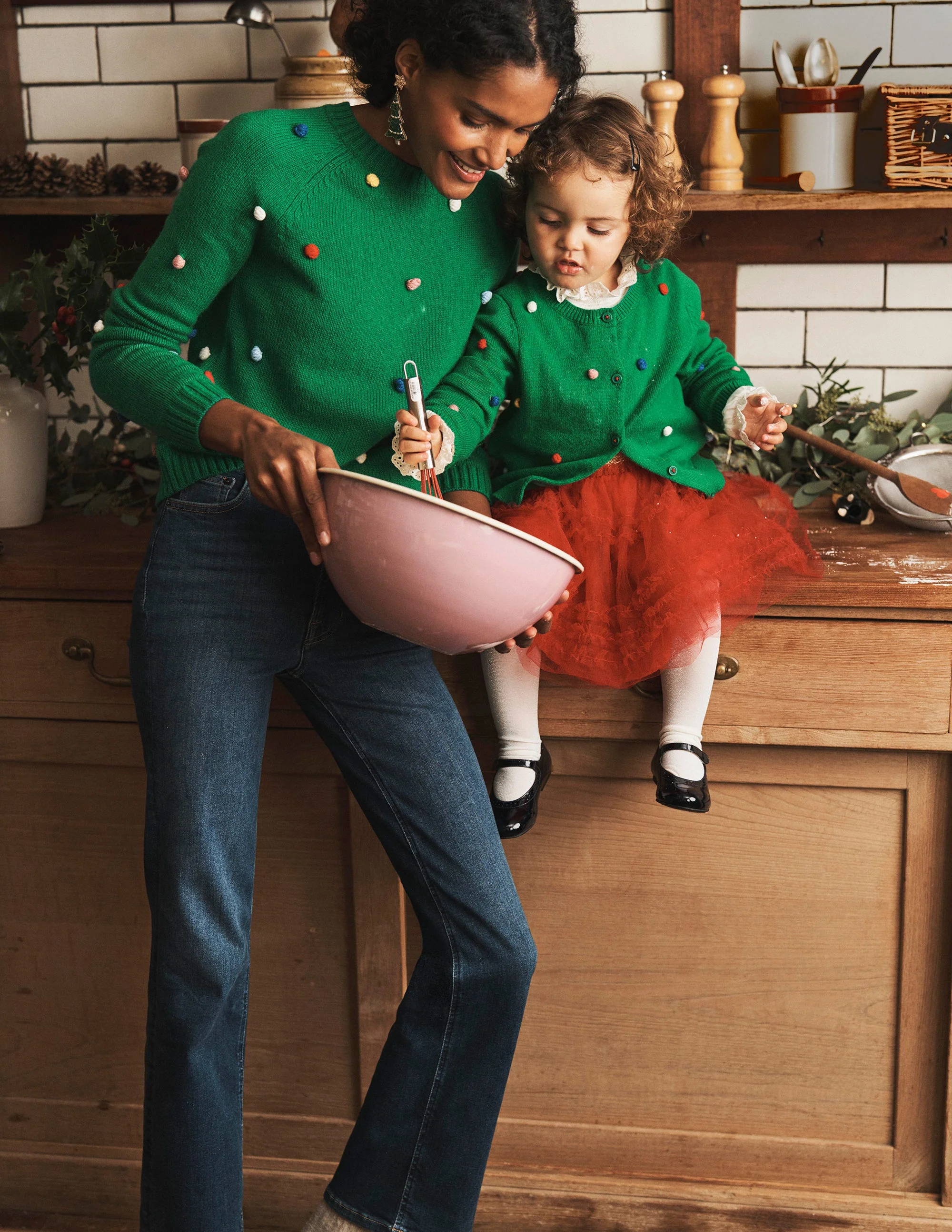 Weihnachtlicher Pompom-Pullover-Veridiangrün - Image 7