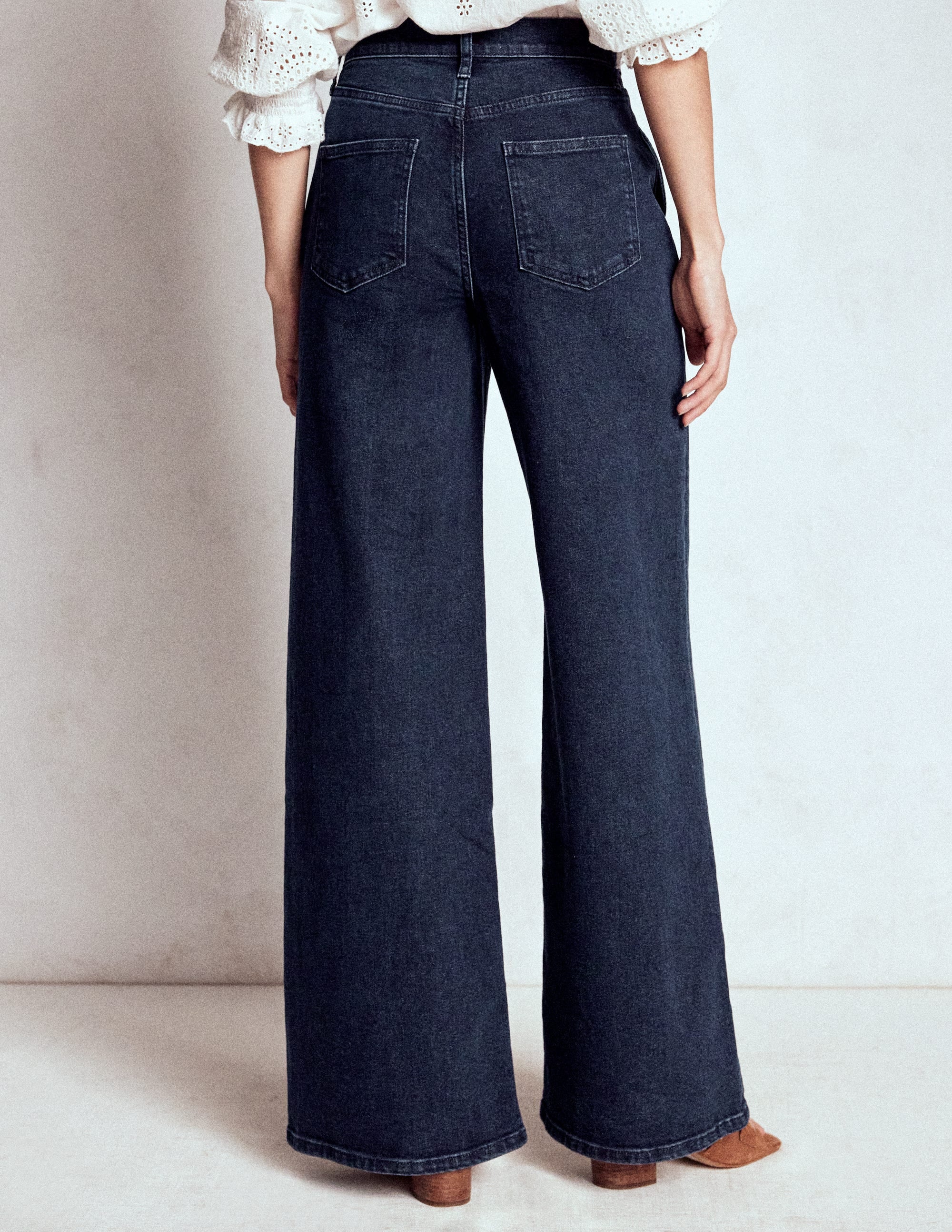 Weit geschnittene Jeans mit hohem Bund-Dunkles Vintageblau - Image 3