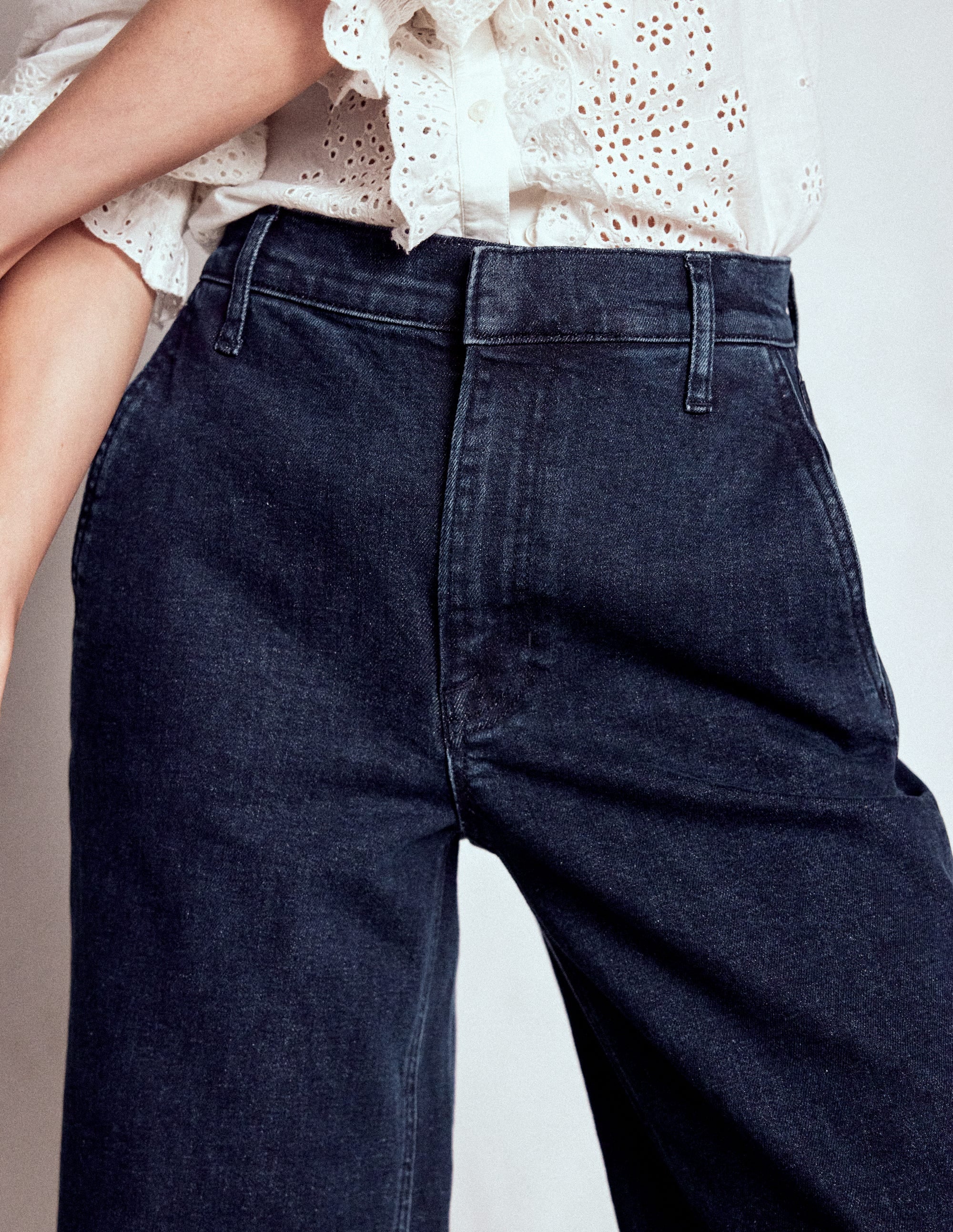 Weit geschnittene Jeans mit hohem Bund-Dunkles Vintageblau - Image 5