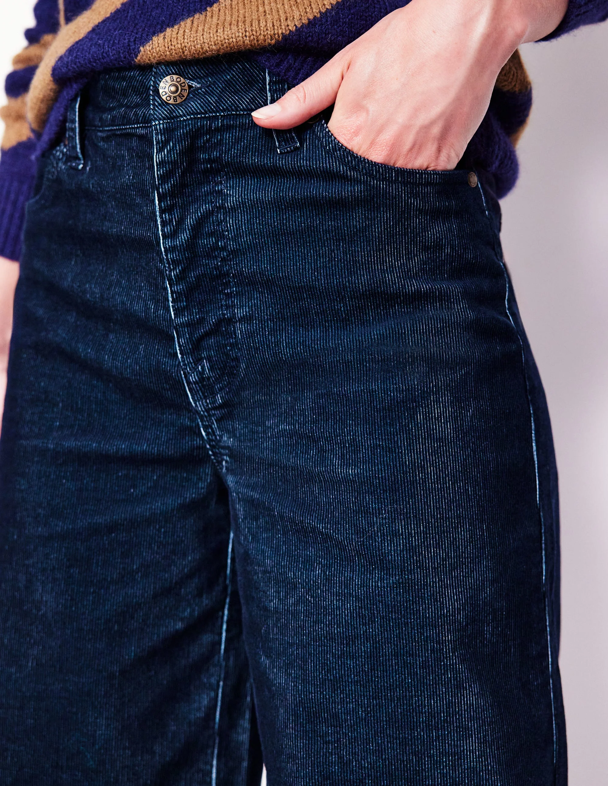 Weite Cord-Jeans im Five-Pocket-Design-Blau - Image 2