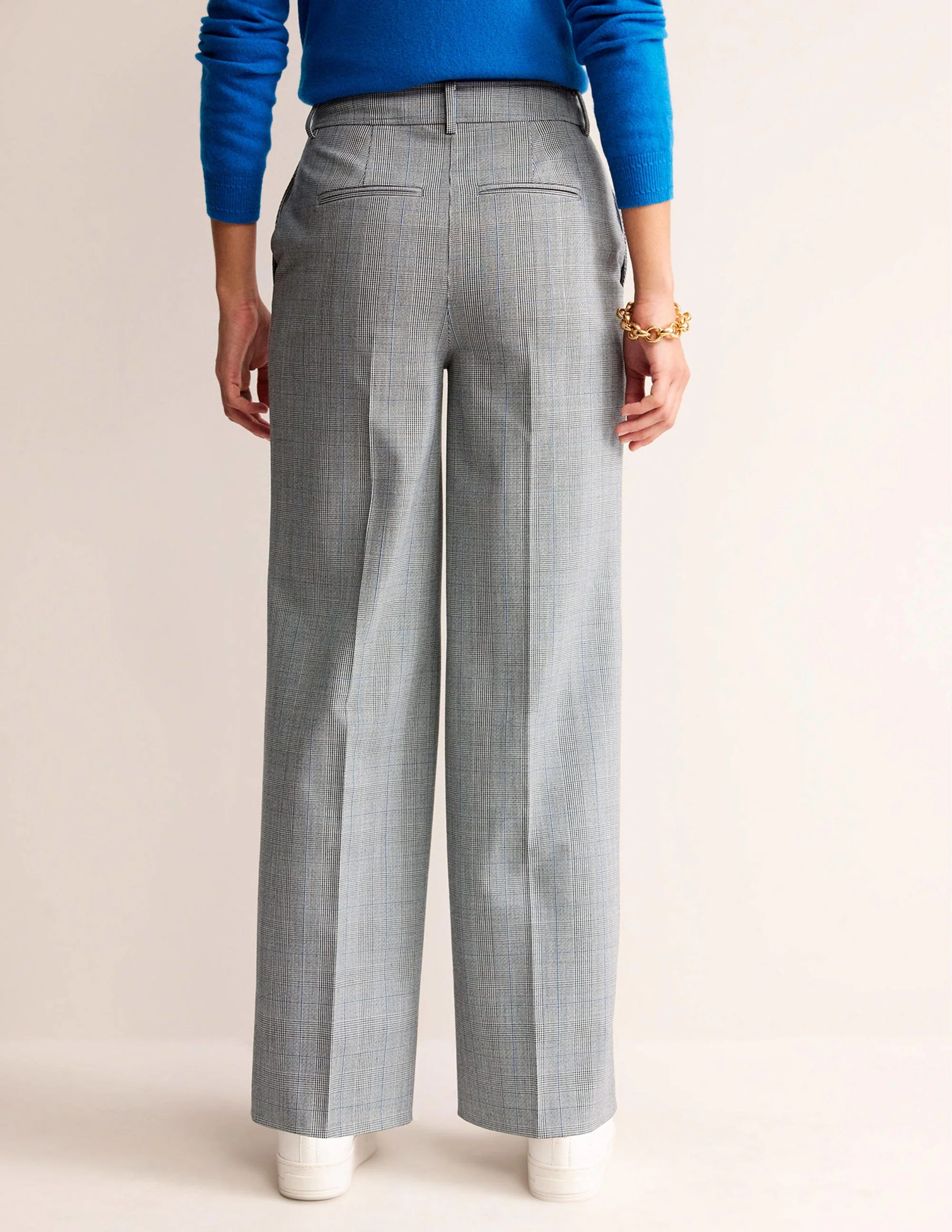 Westbourne Hose aus Wolltwill-Naturweiß, Anthrazit und Blau-Pulver - Image 3