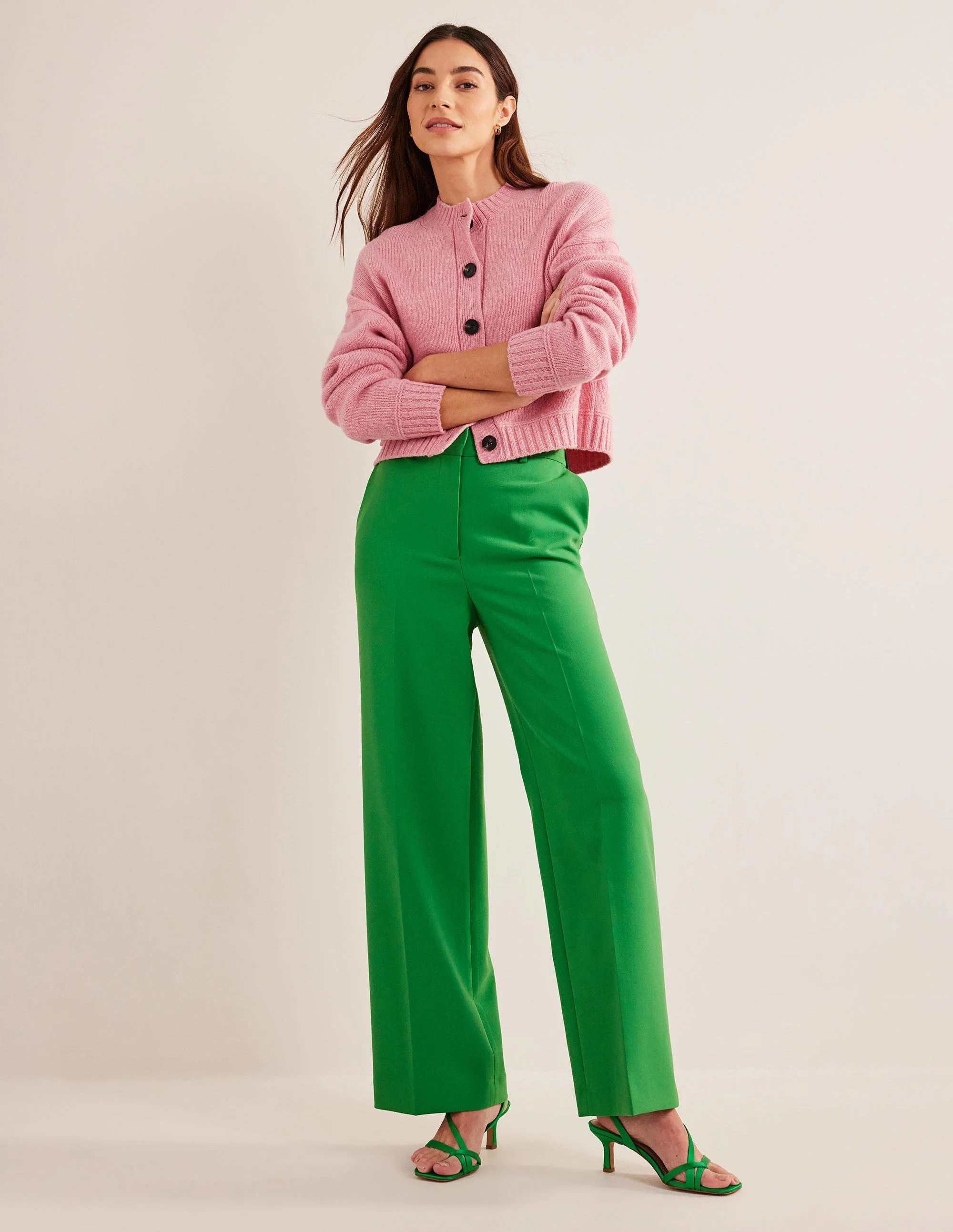 Westbourne Hose mit weitem Bein-Abeille verte
