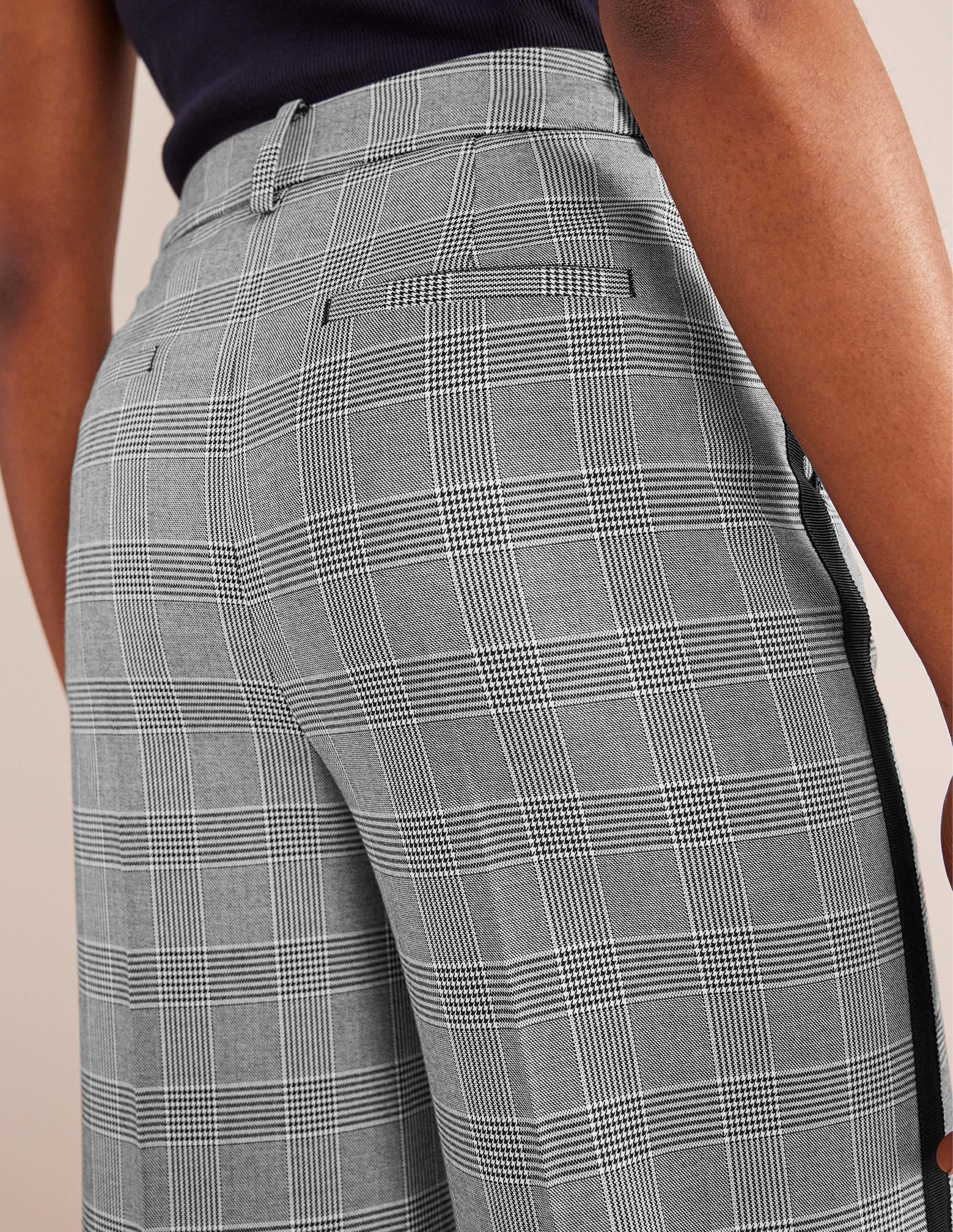 Westbourne Hose mit weitem Bein-Marineblau, Kariert/Seitenstreifen - Image 5