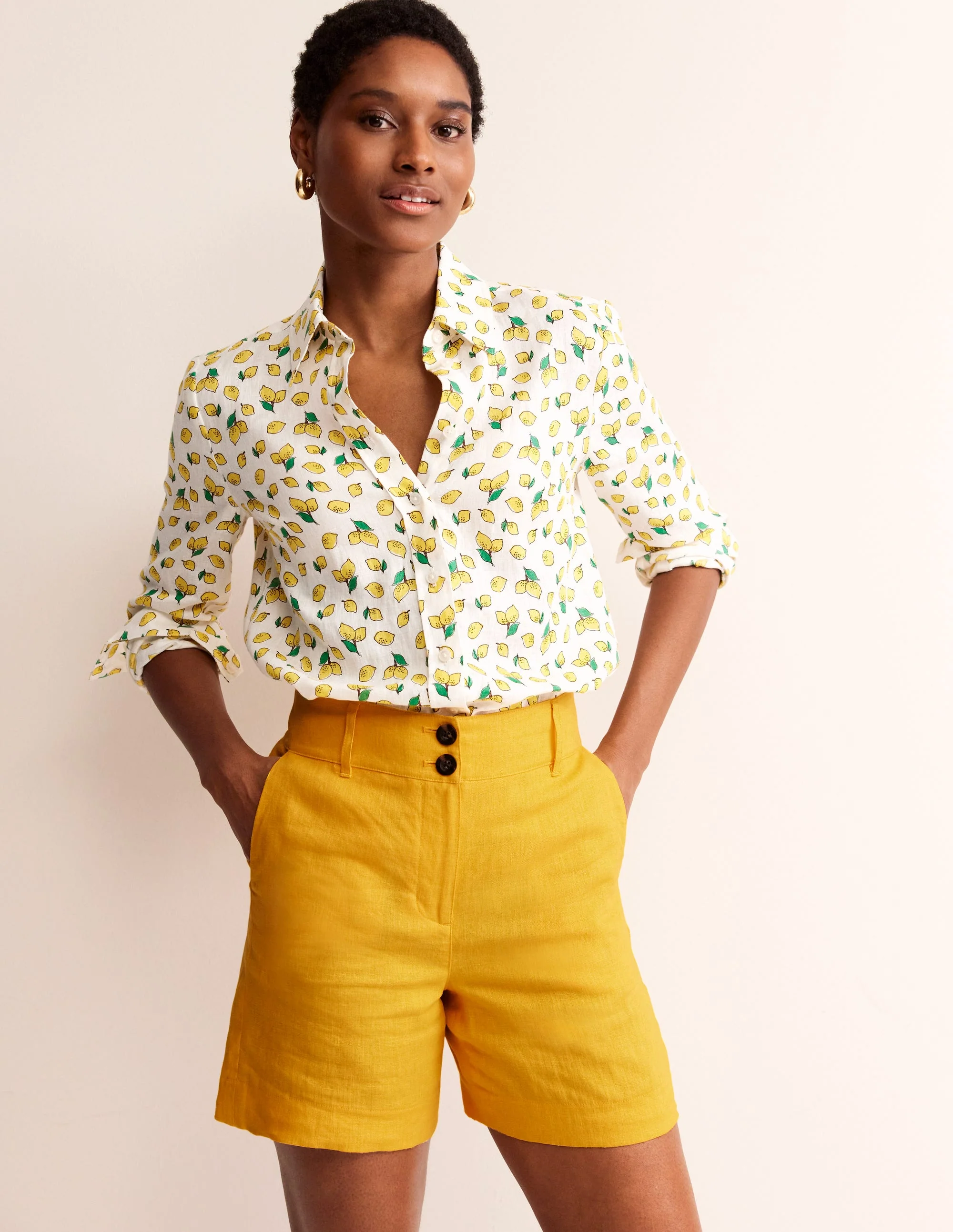 Westbourne Kurze Hose aus Leinen-Artisan-Gold