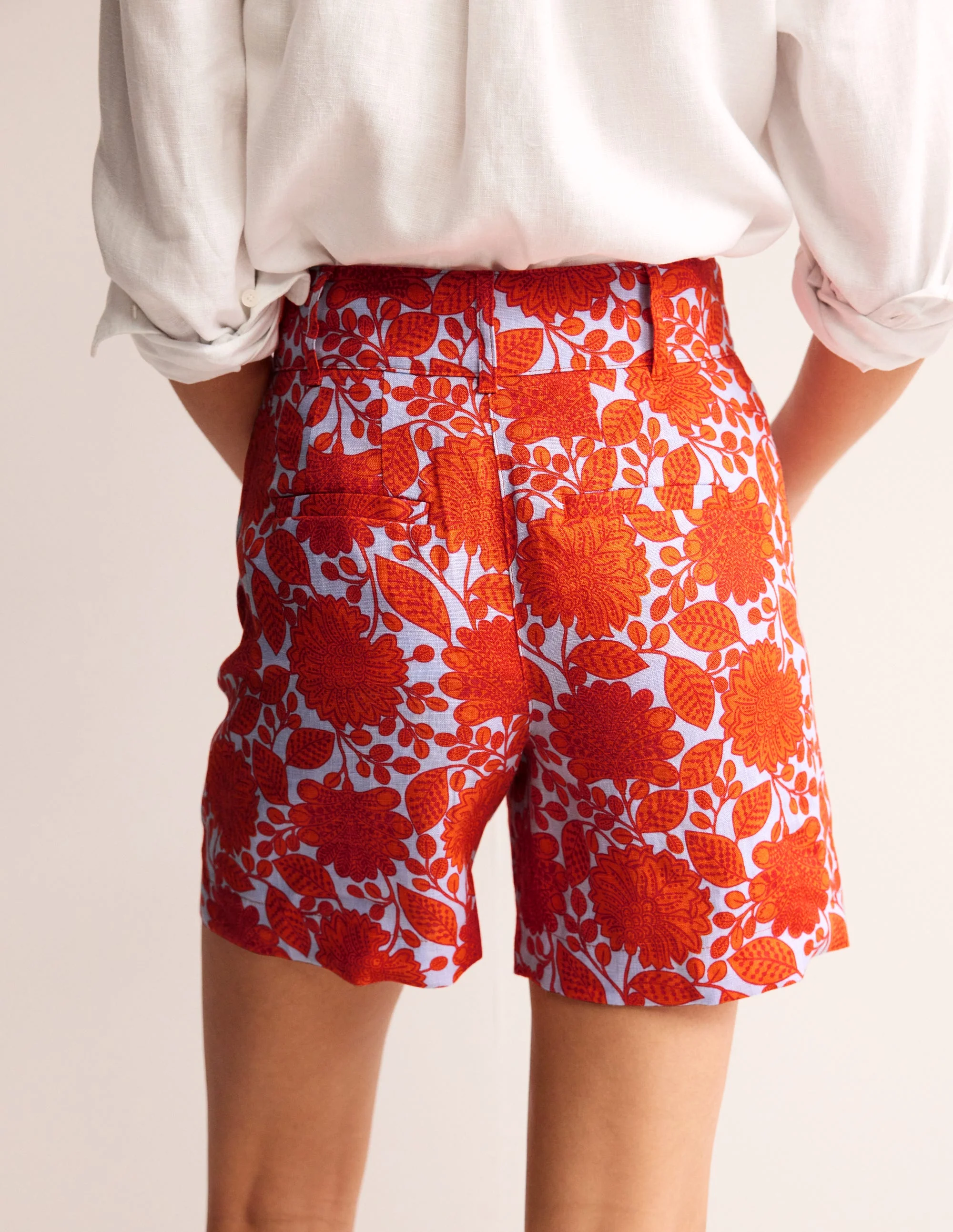 Westbourne Kurze Hose aus Leinen-Feuerwerk, Gardenia Swirl - Image 3