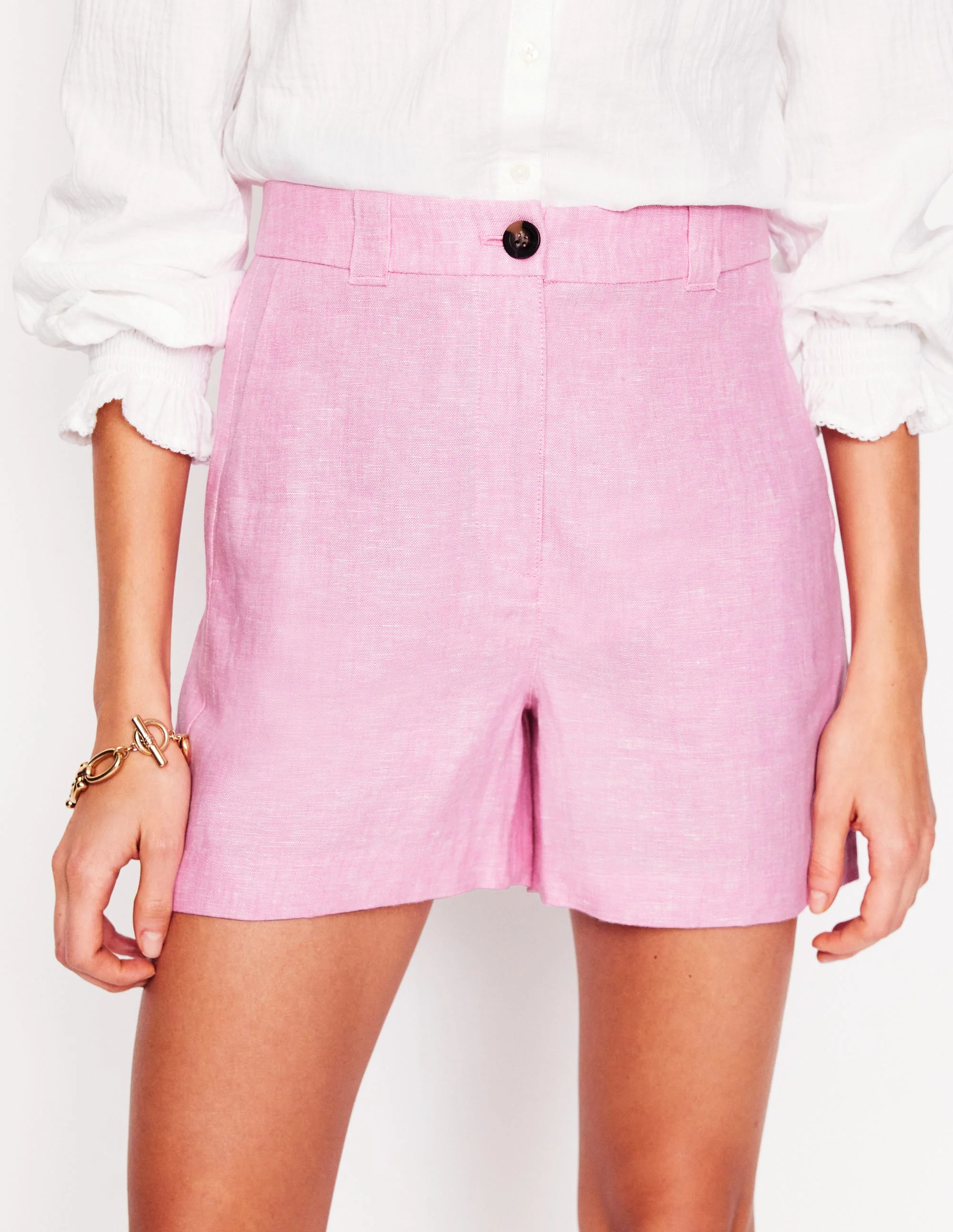Westbourne Kurze Hose aus Leinen-Wiesenrosa Chambray - Image 4