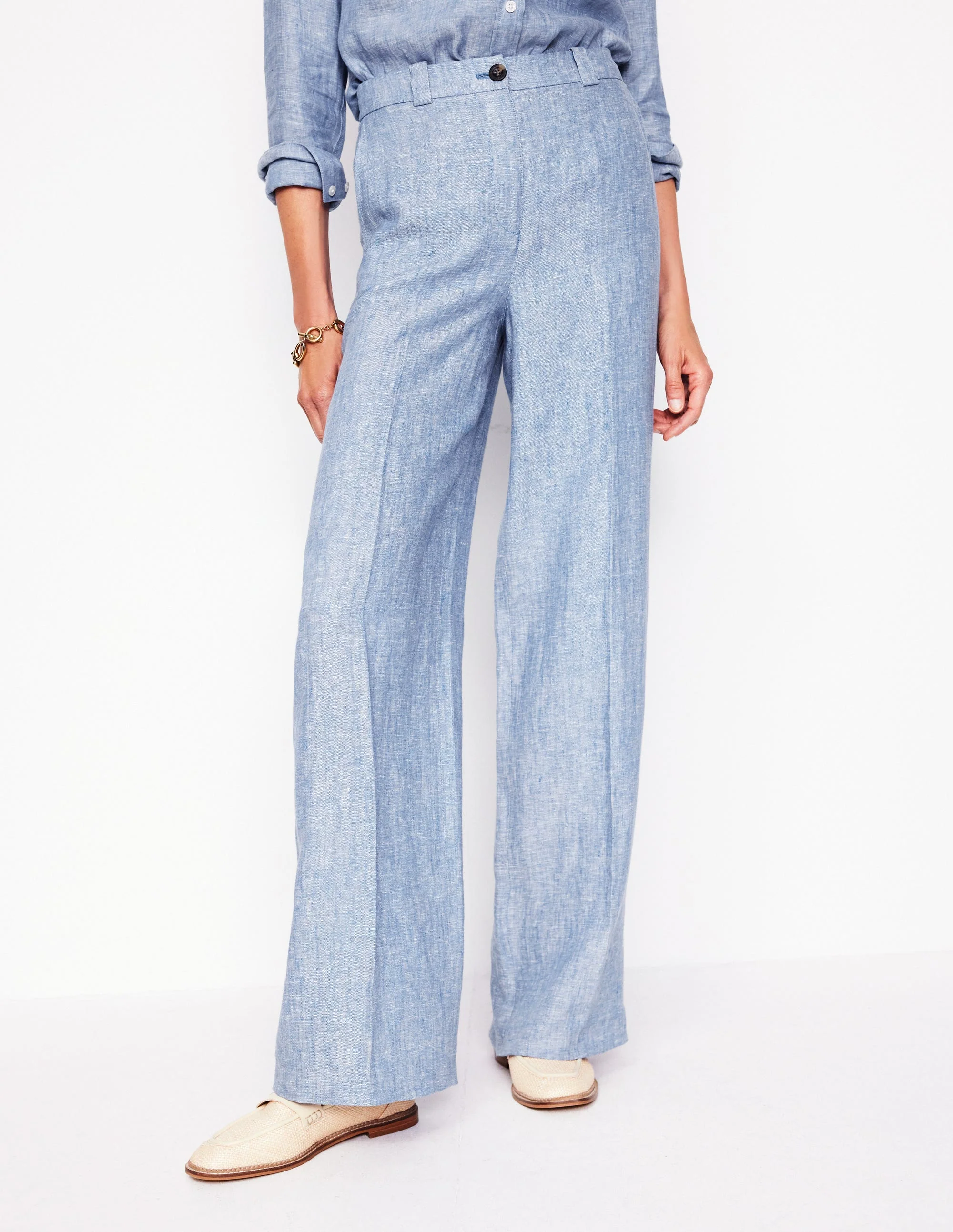 Westbourne Leinenhose-Graublau Chambray - Image 4