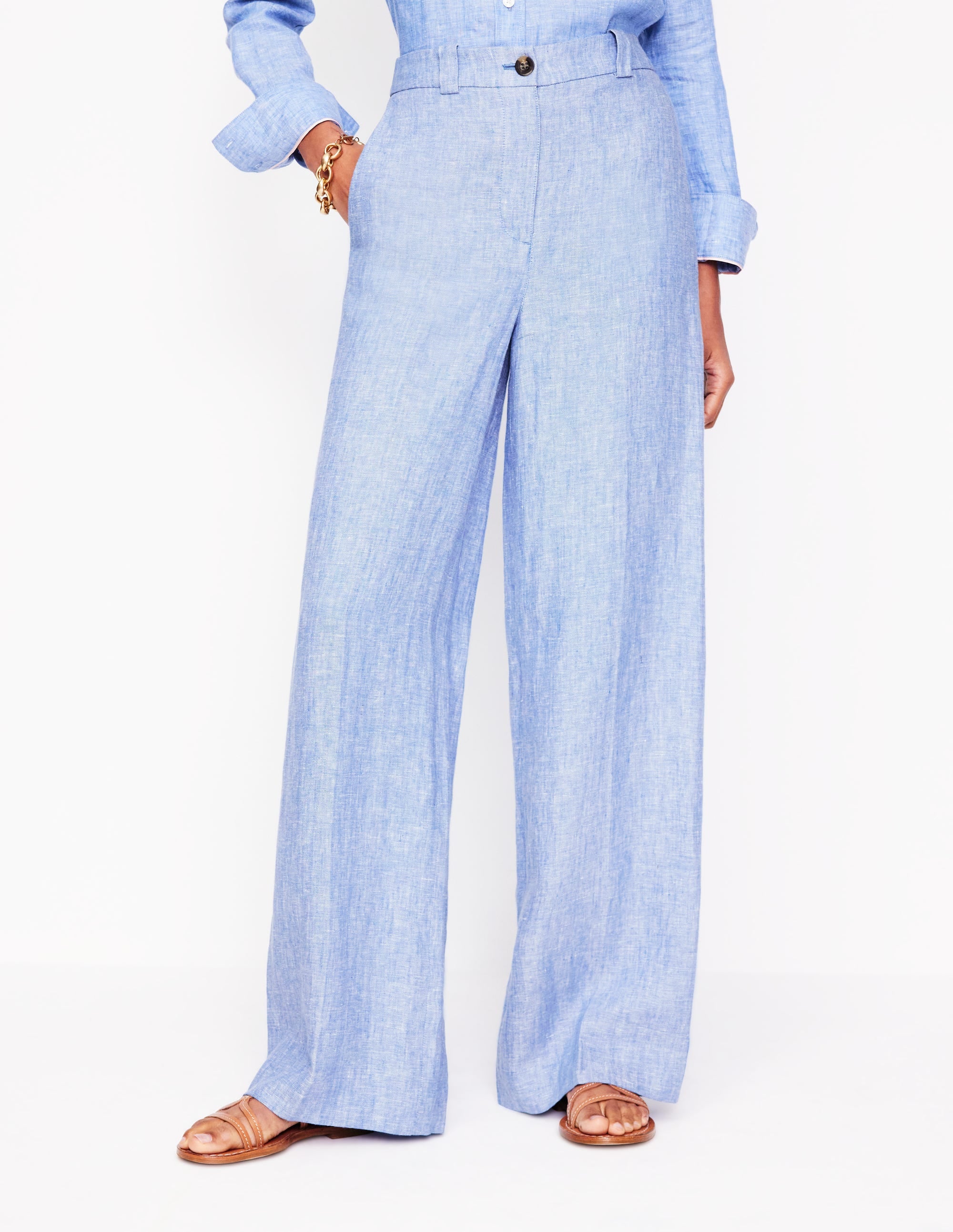 Westbourne Leinenhose-Graublau Chambray - Image 5