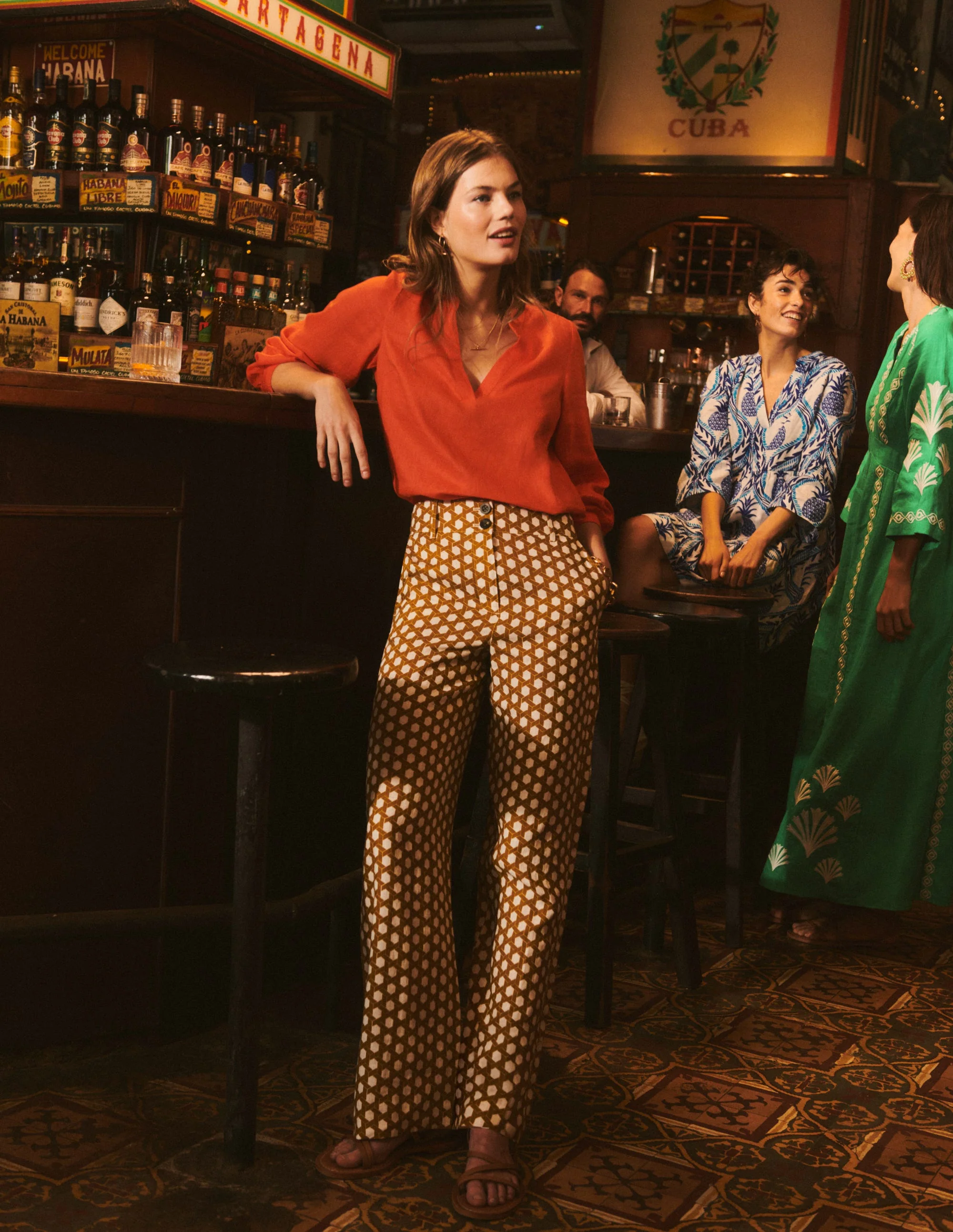 Westbourne Leinenhose-Gummi, Wabe Geo - Image 5