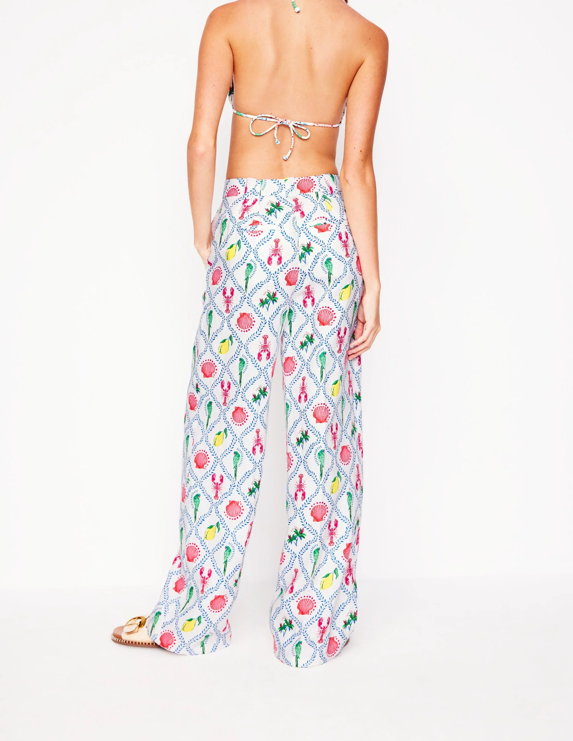 Westbourne Leinenhose-Naturweiß, Tropical Bonanza-Motiv - Image 4