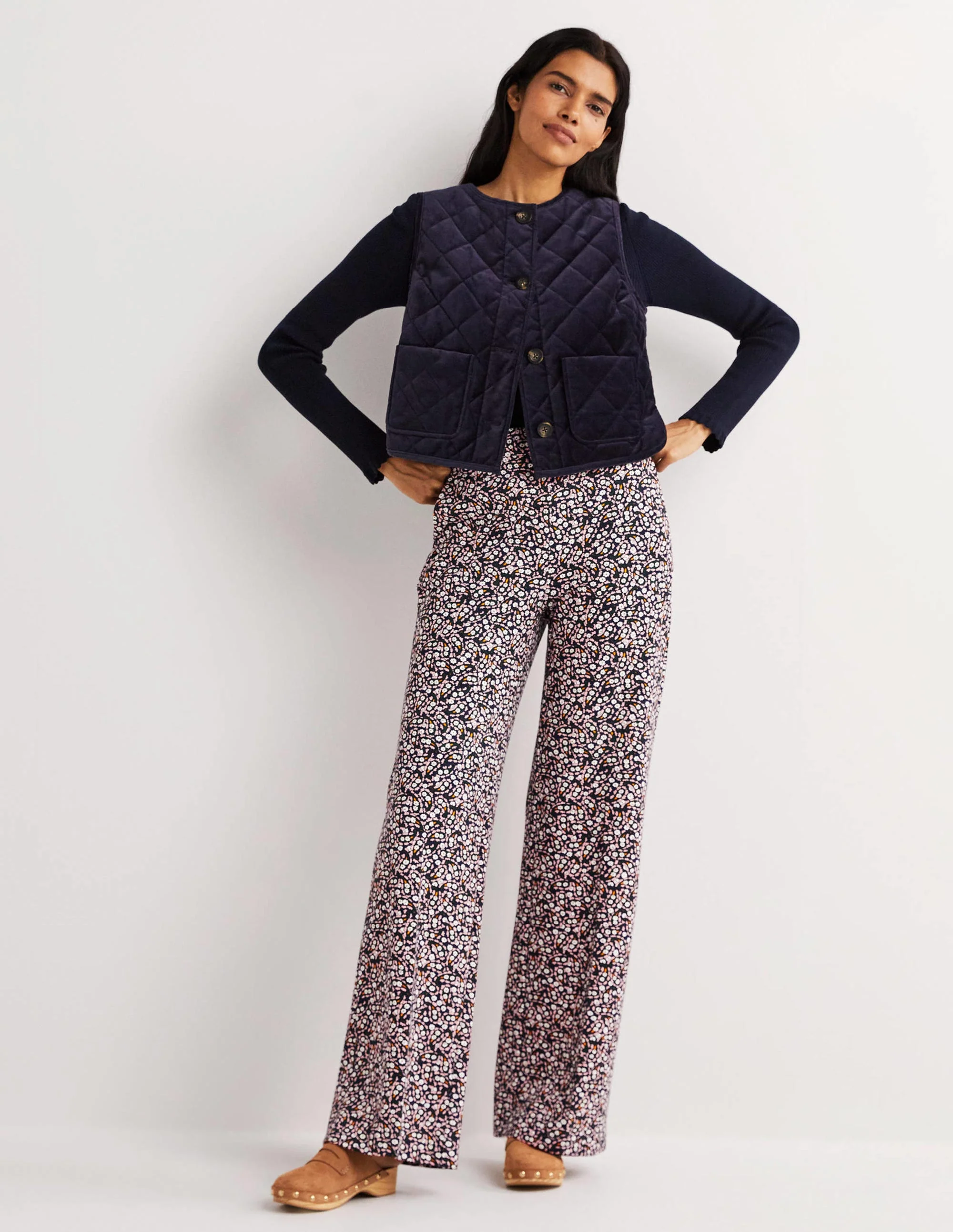 Westbourne Ponté-Hose-Navy, Blütenblätter-Paisleymuster