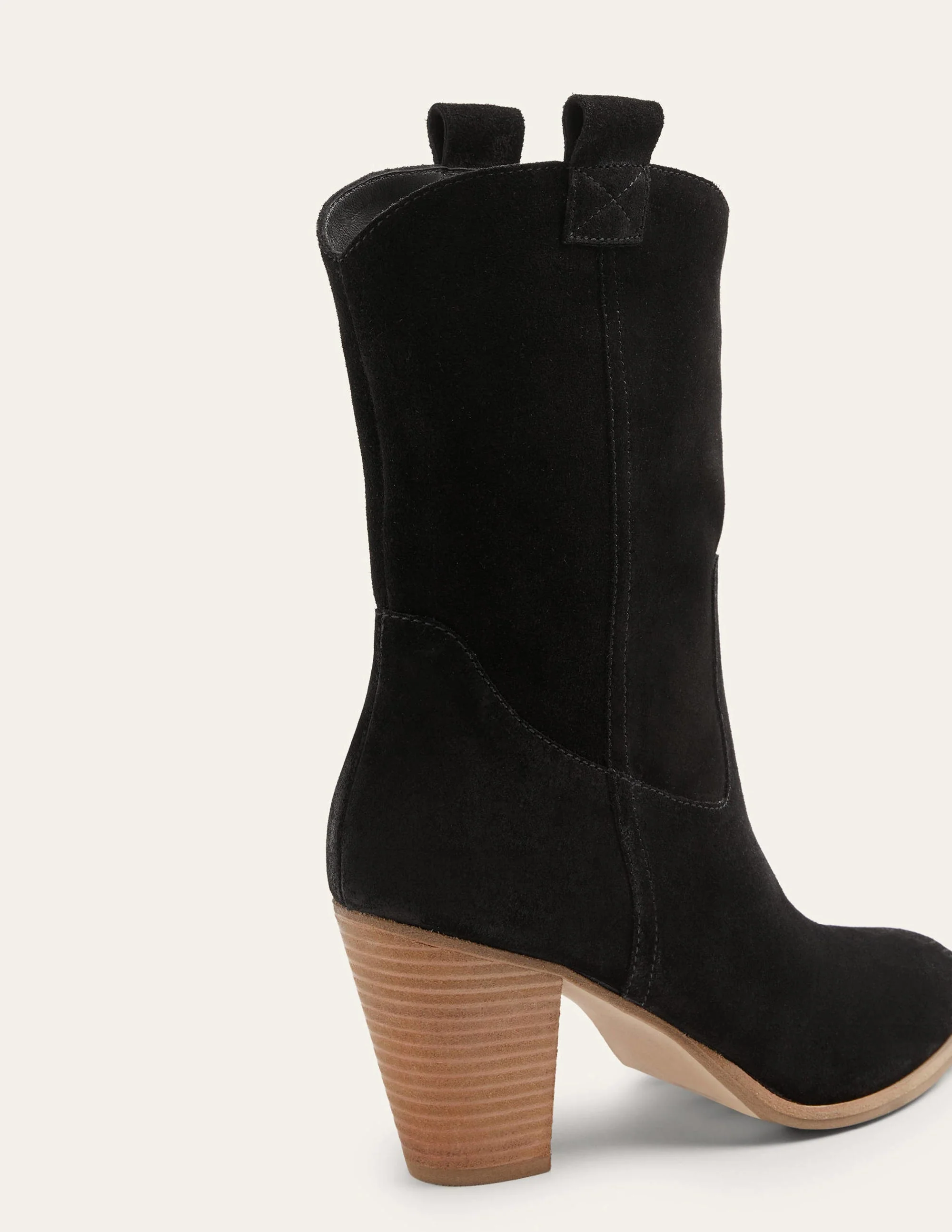 Westernstiefel zum Reinschlüpfen-Schwarz, Veloursleder - Image 6
