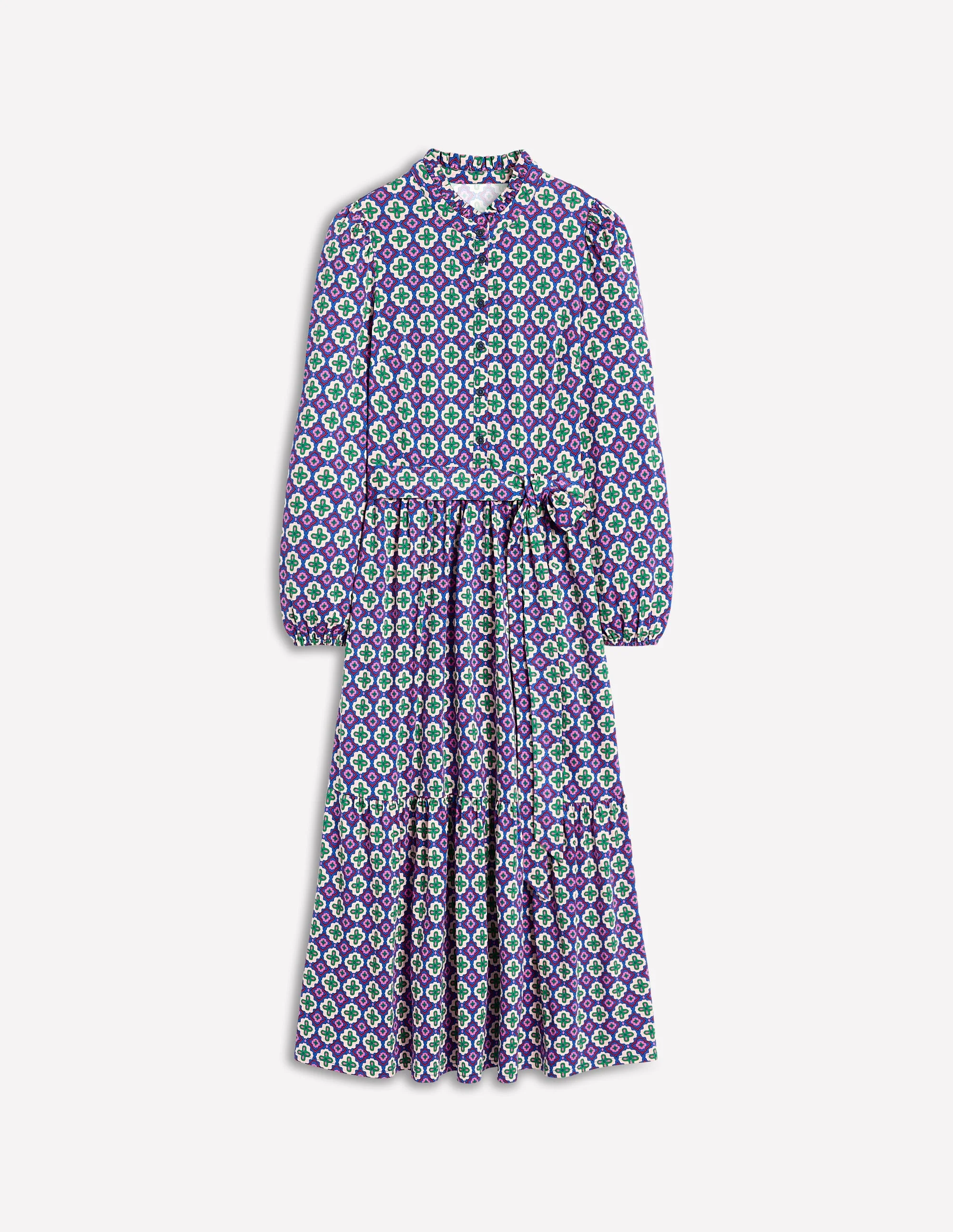 Willow Gestuftes Jerseykleid-Bunt, Marokkanischer Diamant - Image 6