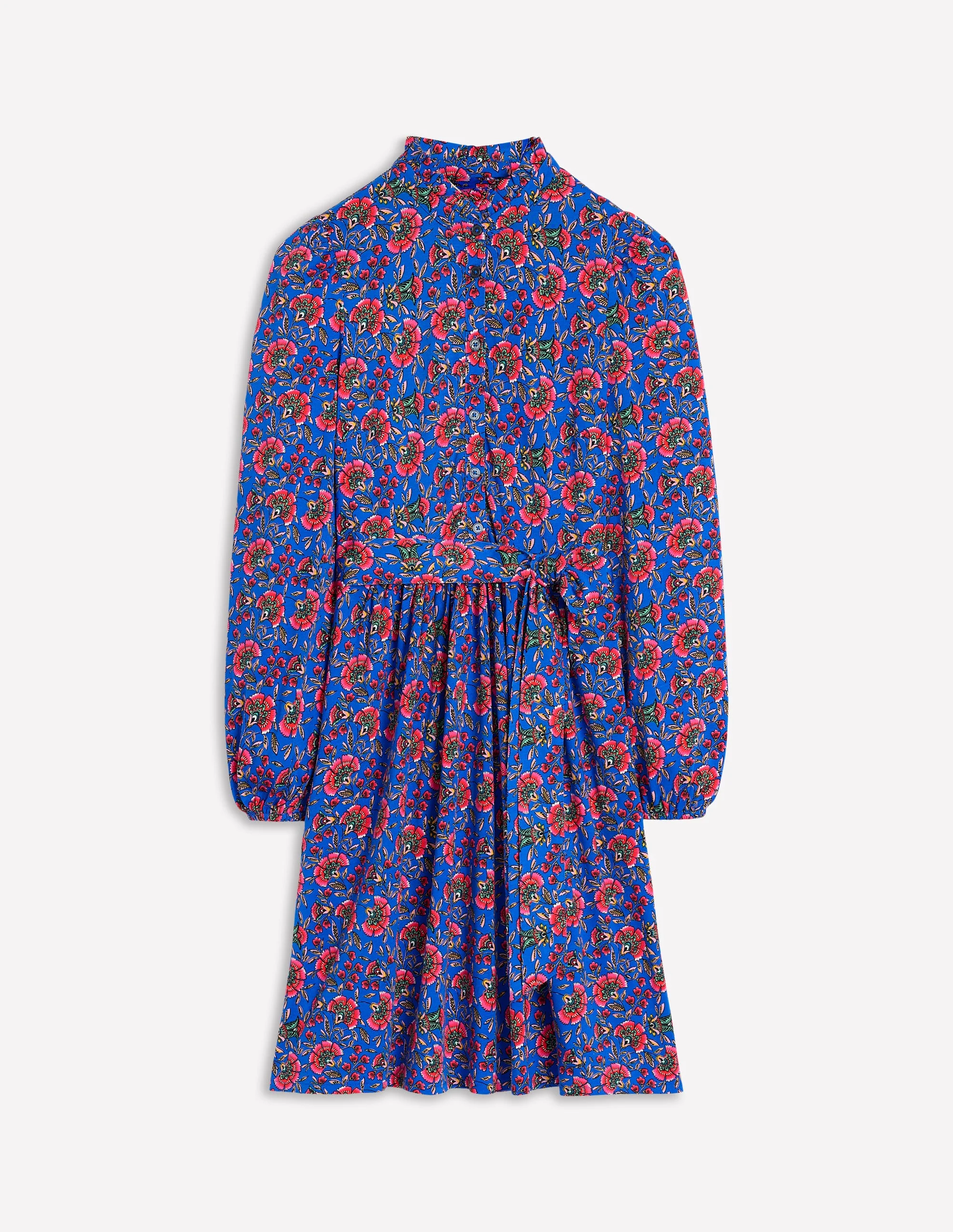Willow Hemdblusenkleid mit Rüschenausschnitt-Blaue Lupine, Zierrebe - Image 6