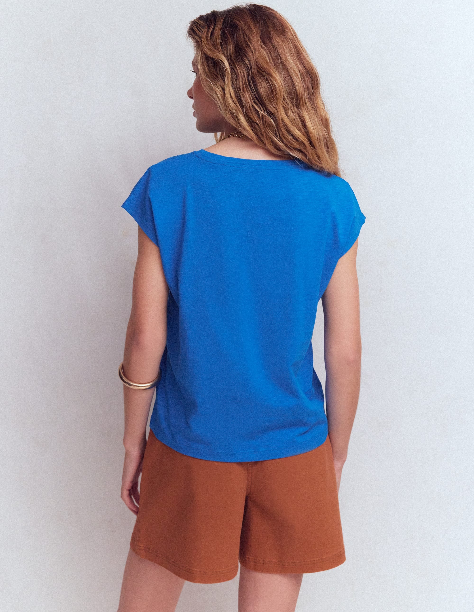 Willow T-Shirt mit Lochstickerei-Directoire Blau - Image 3