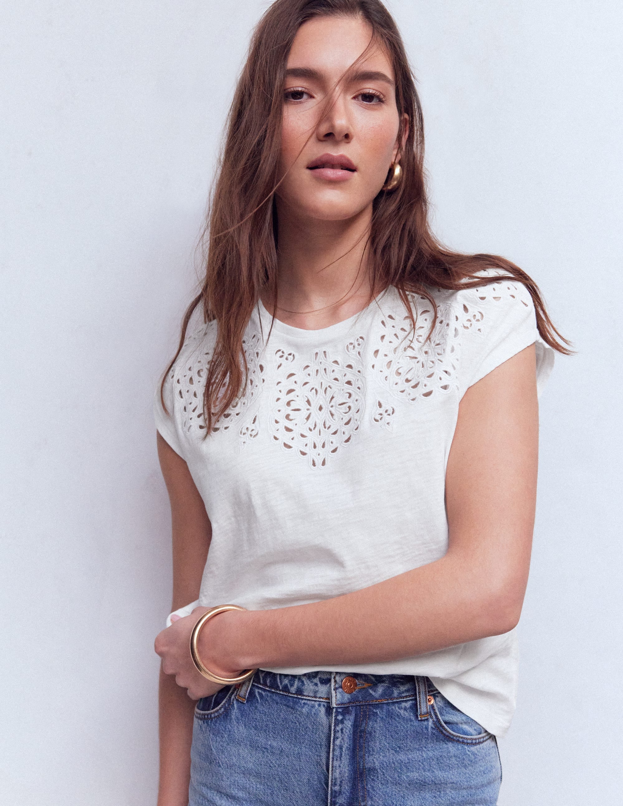 Willow T-Shirt mit Lochstickerei-Strahlendes Weiß - Image 4