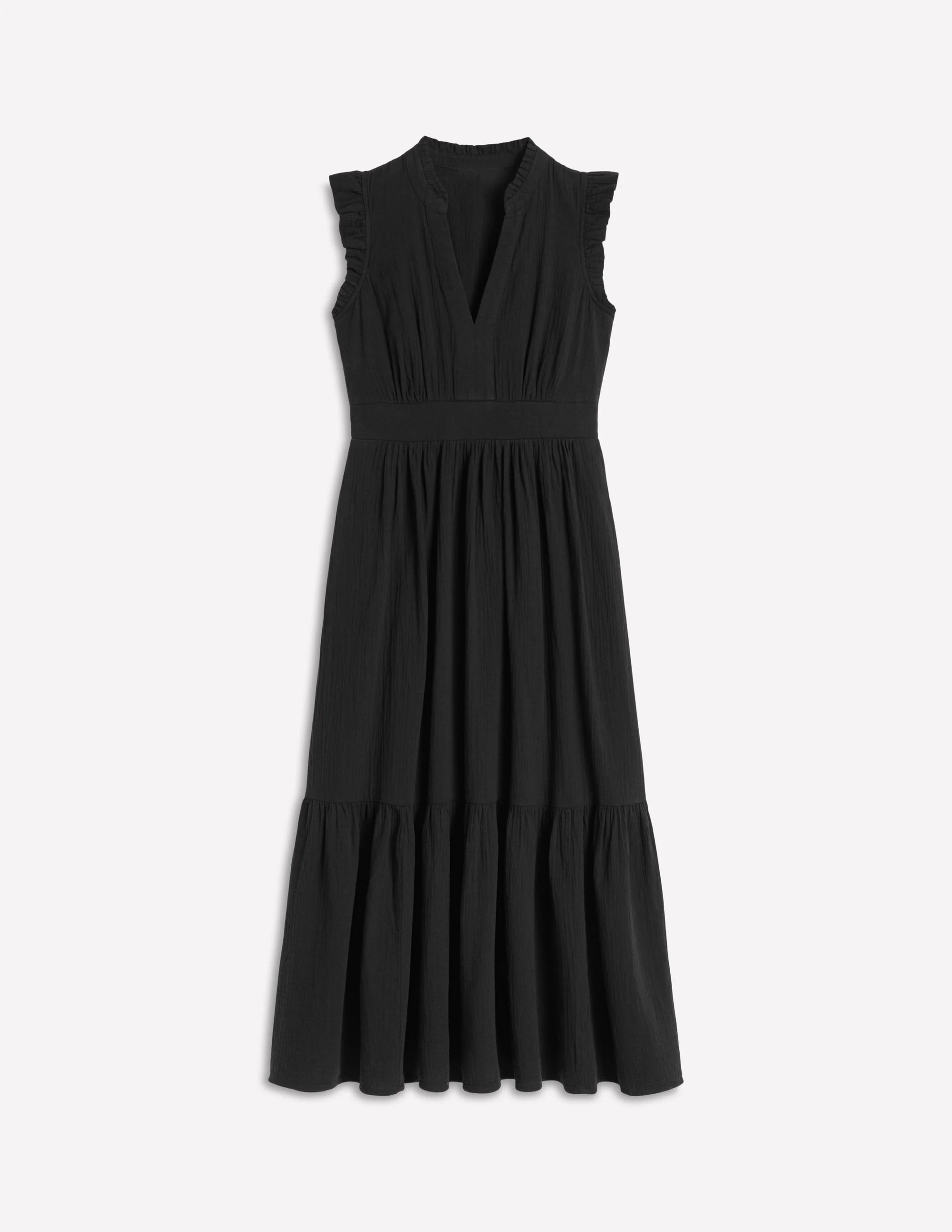 Wren Doppeltuch-Midikleid-Schwarz - Image 5
