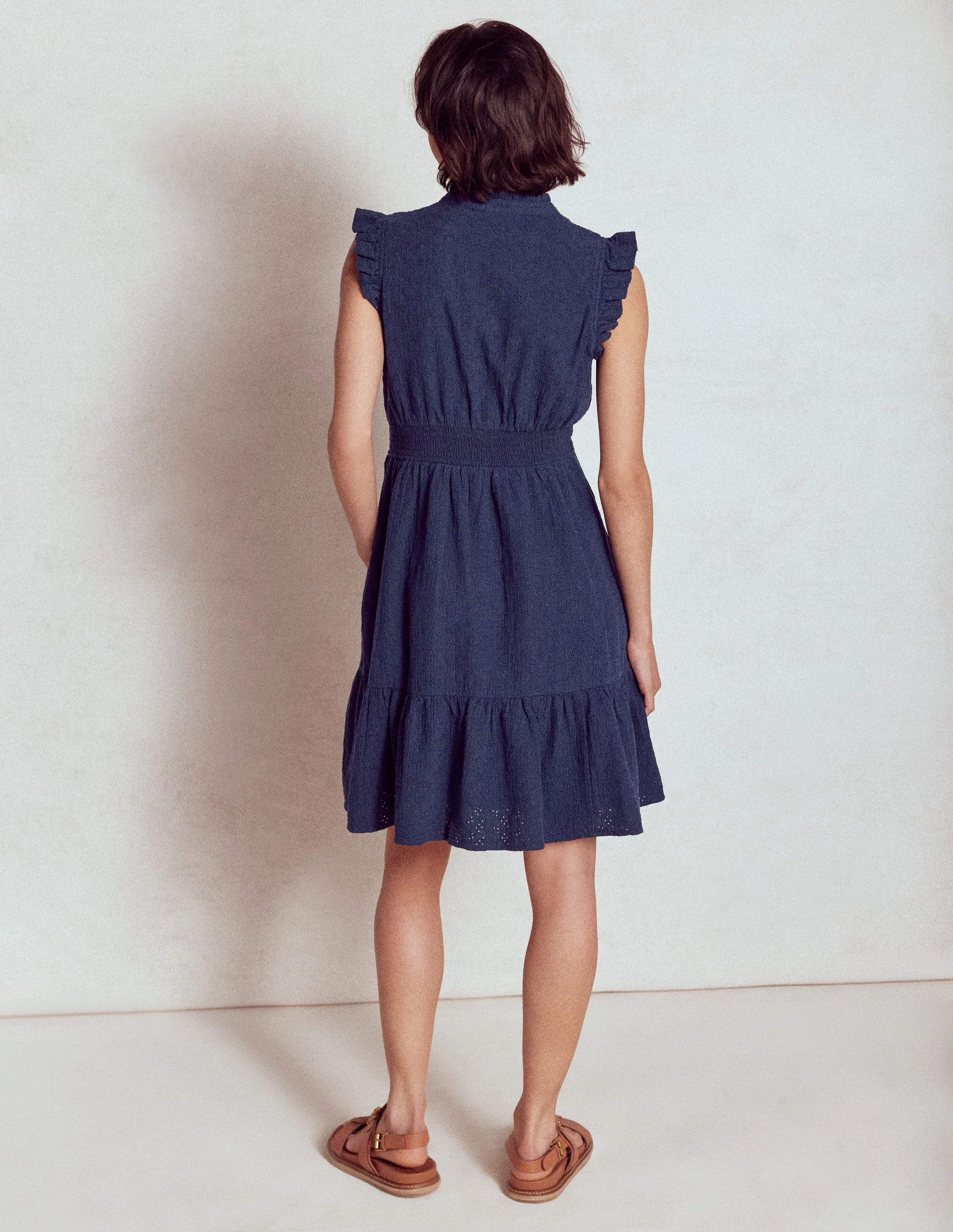 Wren Kurzes Doppeltuch-Kleid-Marineblau - Image 6