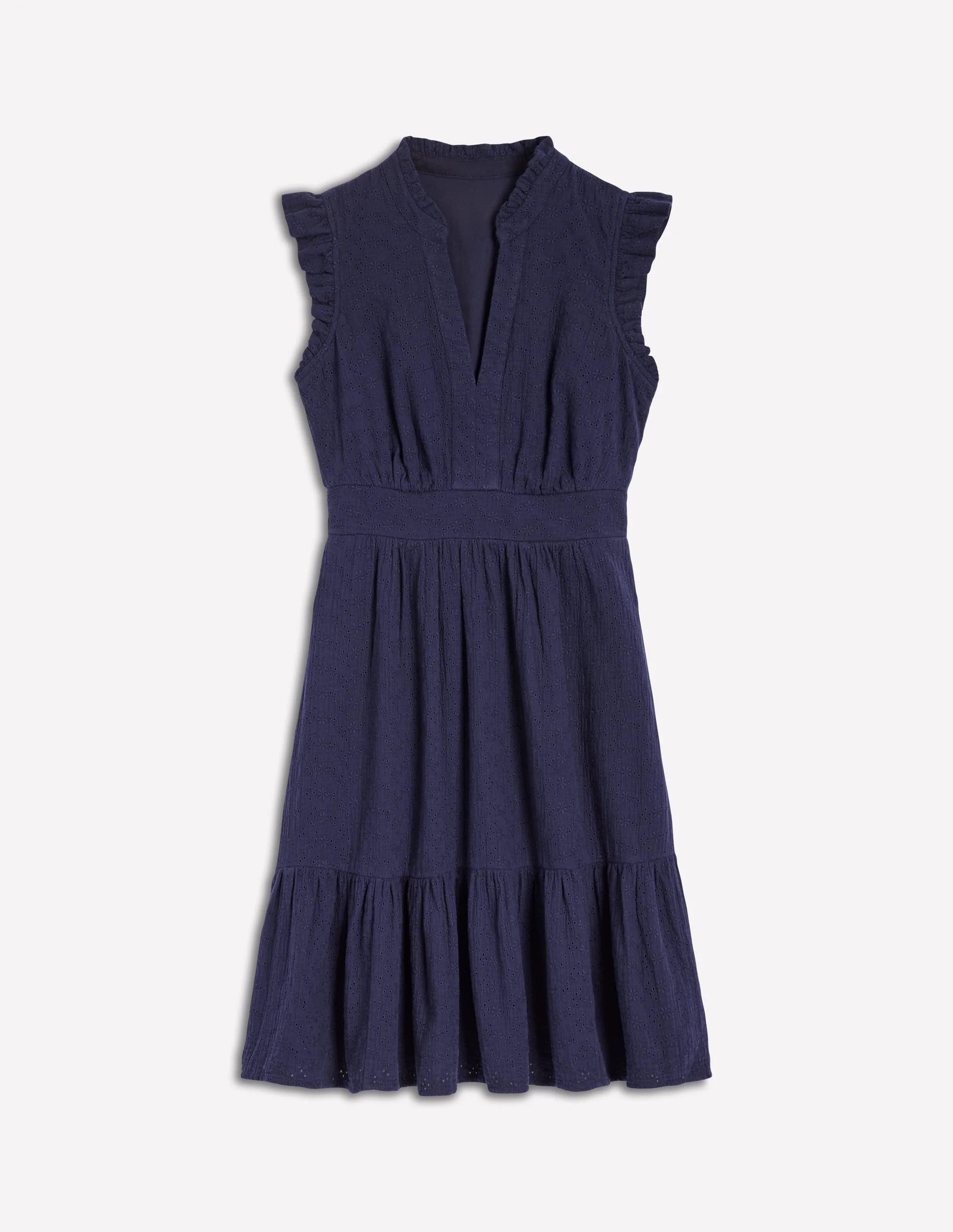 Wren Kurzes Doppeltuch-Kleid-Marineblau - Image 7