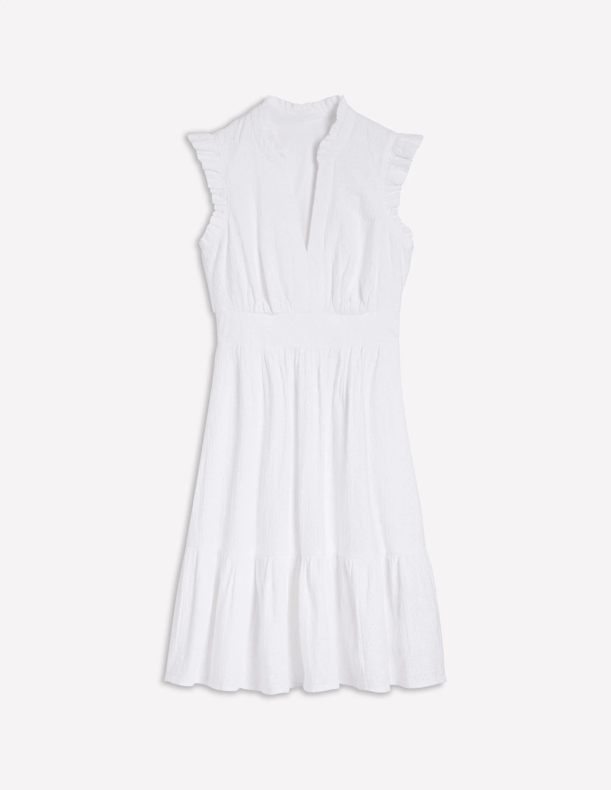 Wren Kurzes Doppeltuch-Kleid-Weiß - Image 8