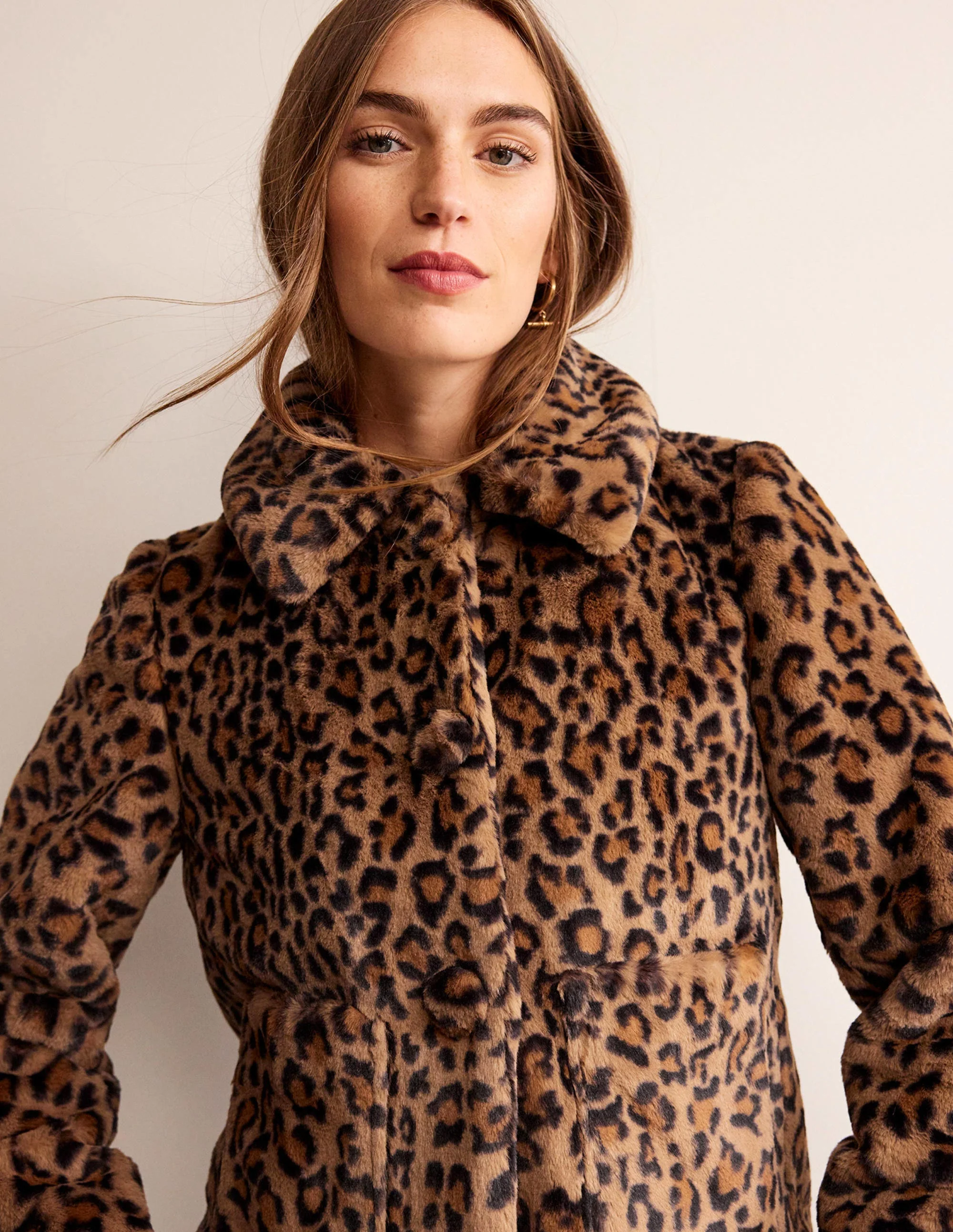 York Mantel aus Kunstfell-Leopard