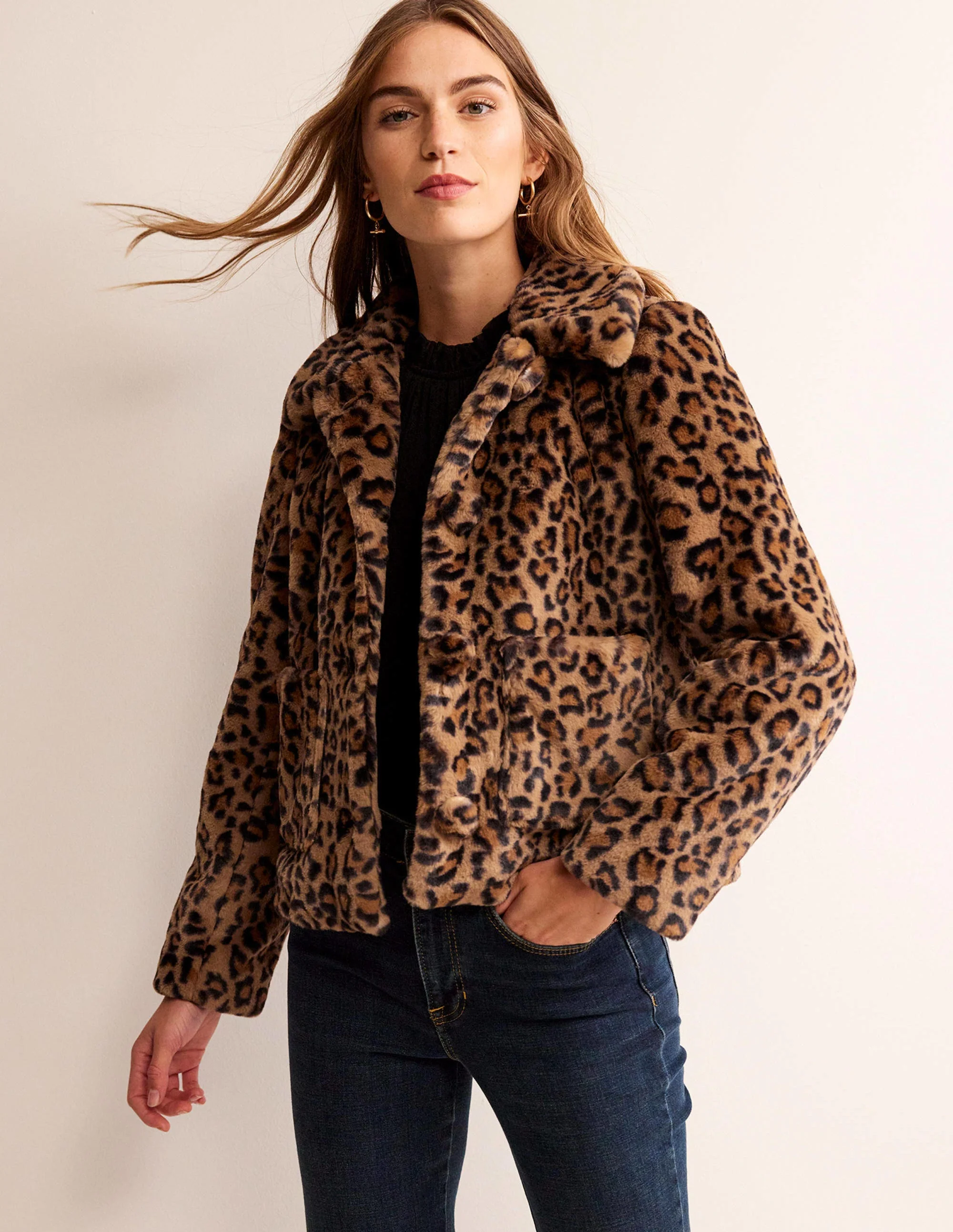 York Mantel aus Kunstfell-Leopard - Image 2