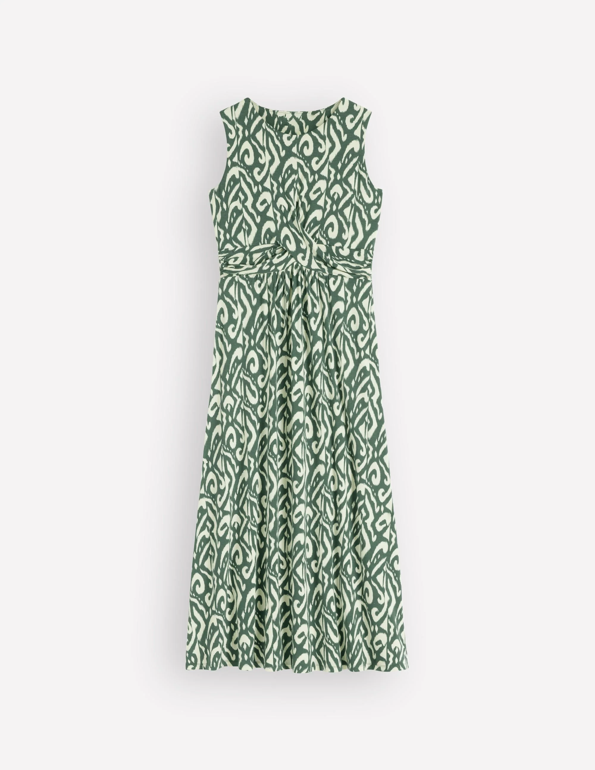 Zara Jerseykleid mit überkreuzter Taille-Jägergrün, Aztekenmuster - Image 5
